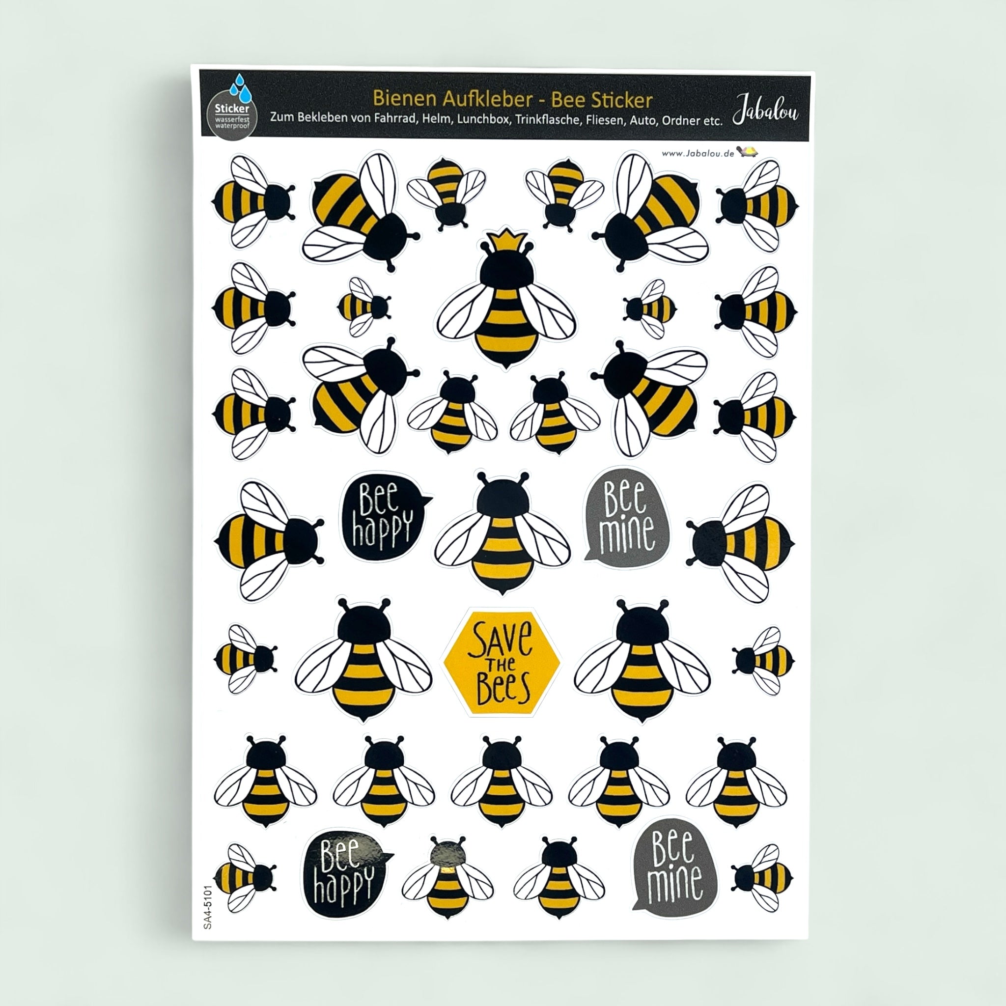 Sticker A4 Bienen - spülmaschinenfest und wetterfest