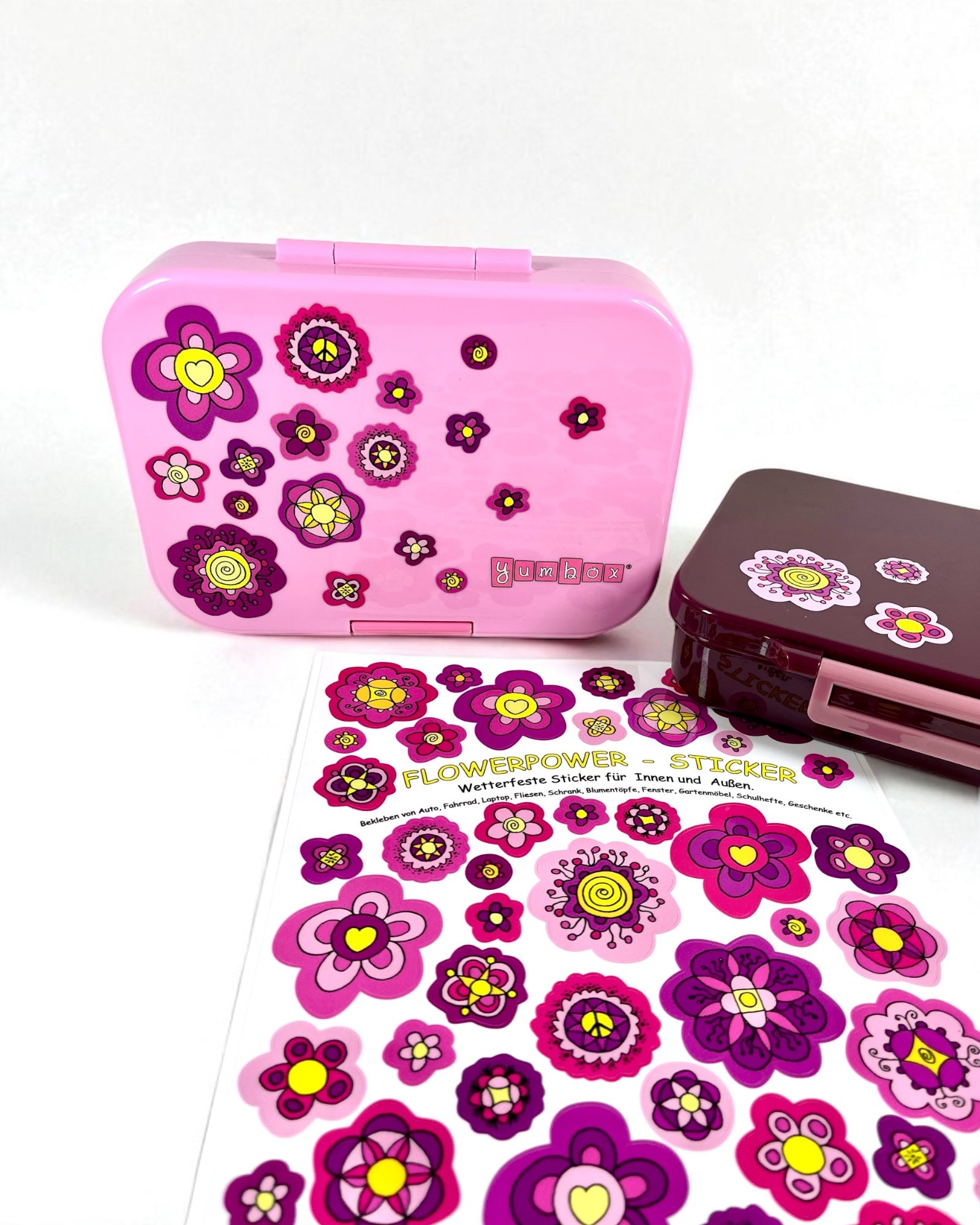 Sticker Blumen Pink wasserfest Aufkleber