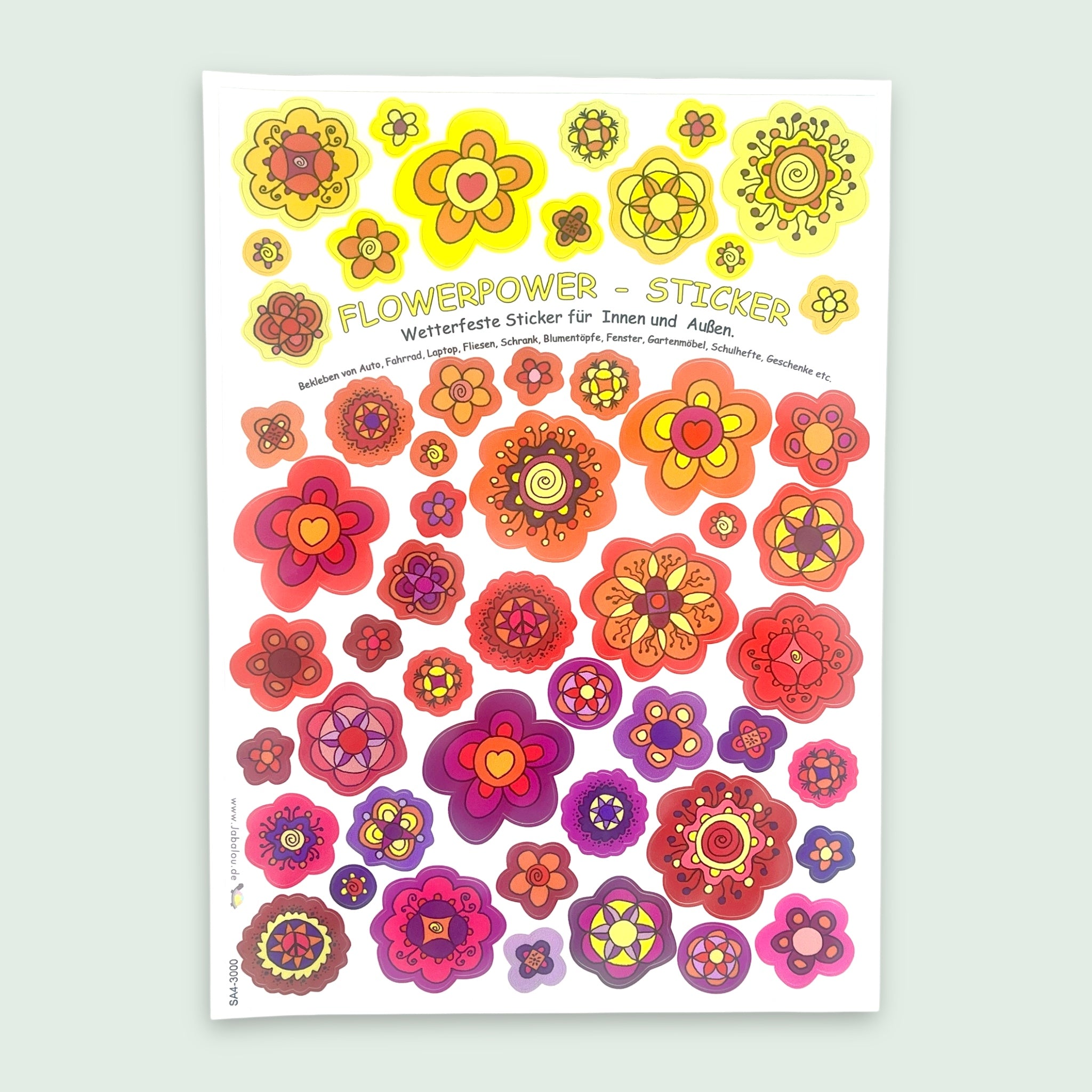 Sticker Blumen rot wasserfest Aufkleber