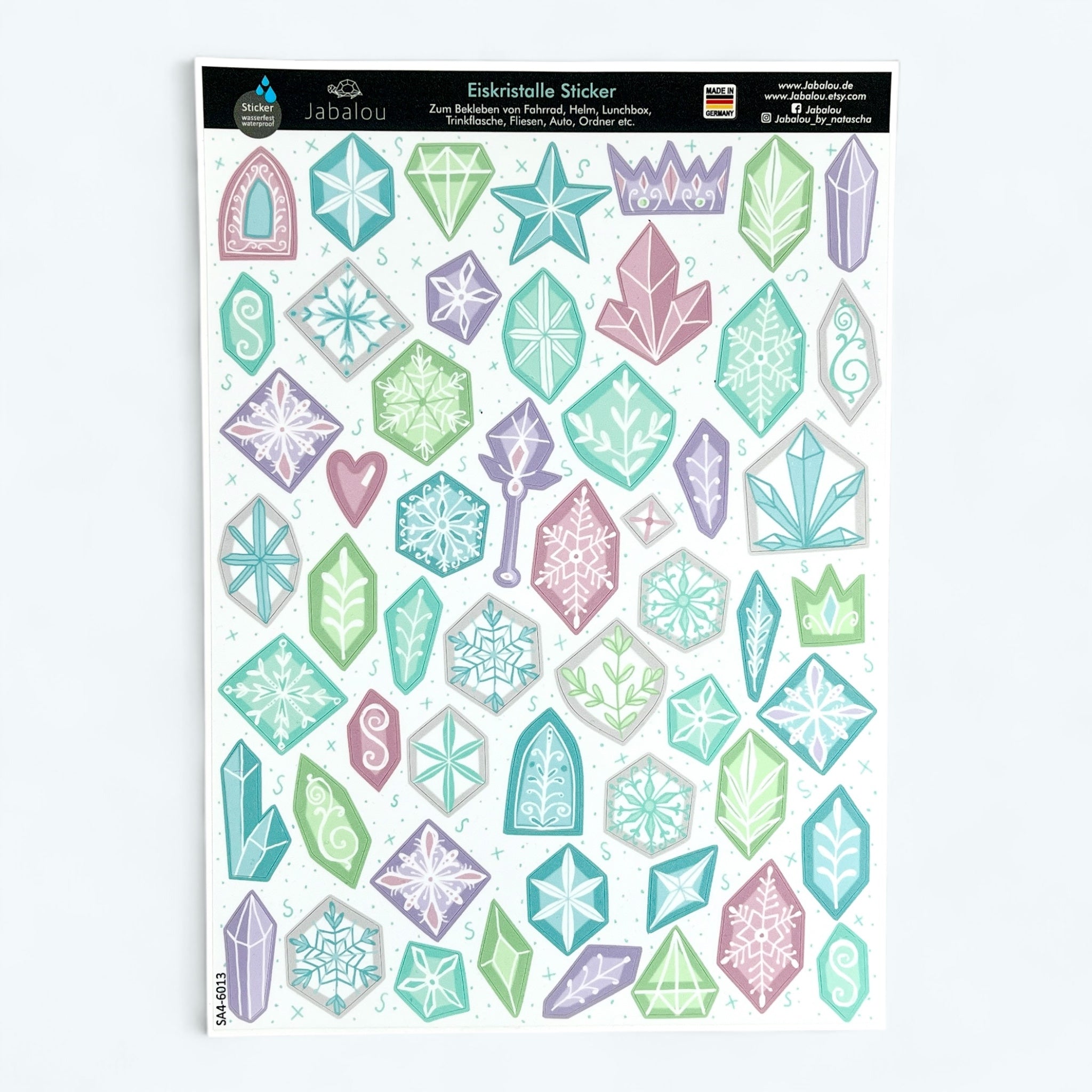 Spülmaschinenfeste Eiskristalle Schneeflocken Eiskönigin Aufkleber