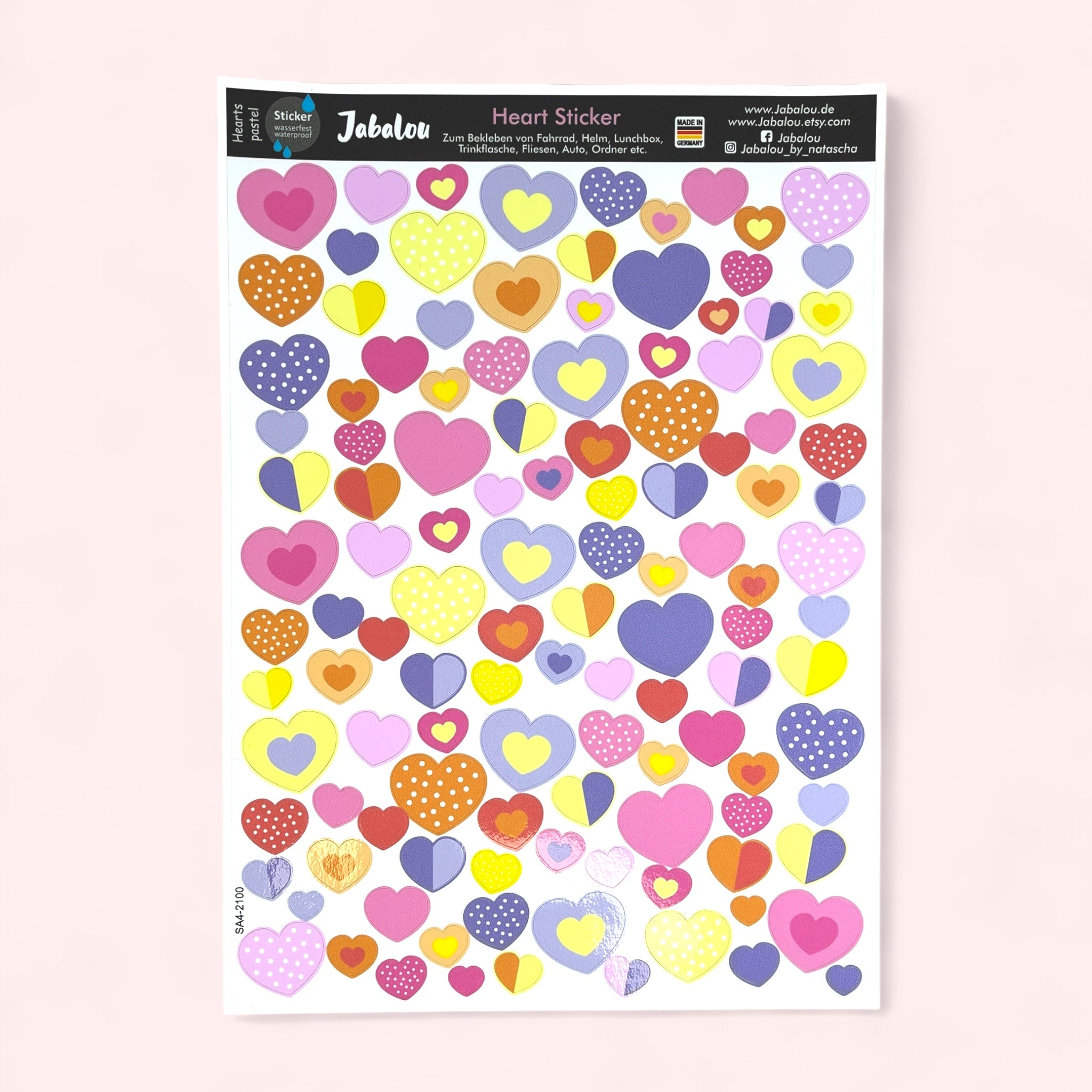 Fahrradaufkleber Herzen Fahrrad