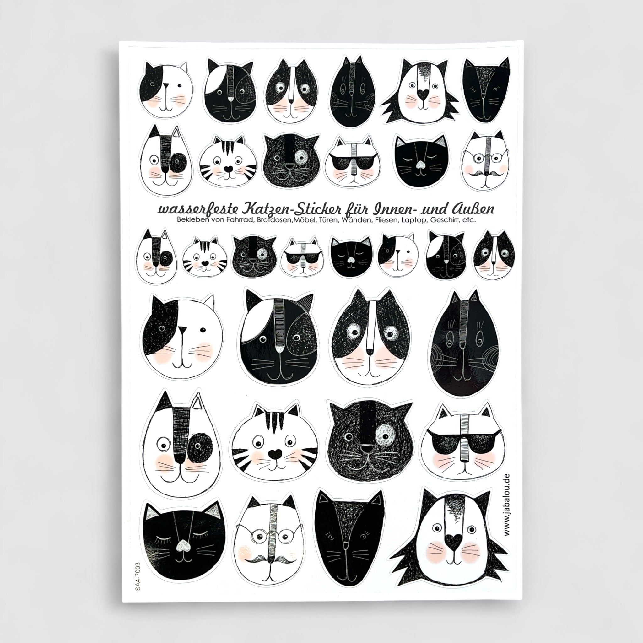 Sticker Katzenköpfe - Aufkleber wasserfest