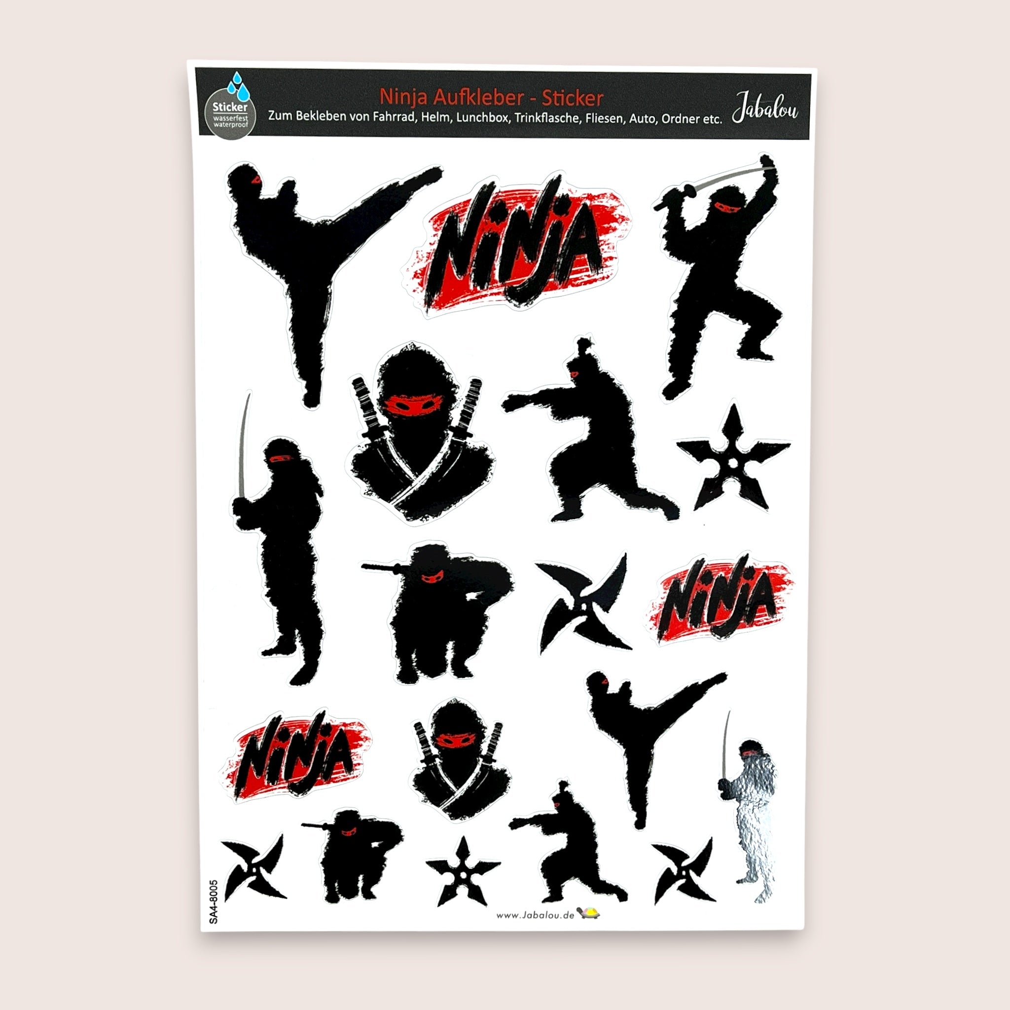 Ninja Sticker wasser- und spülmaschinenfest
