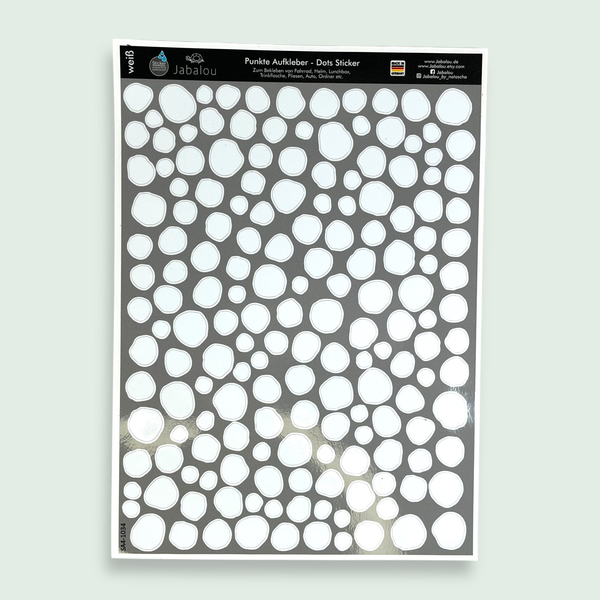 Punkte Sticker A4 spülmaschinenfest weiß
