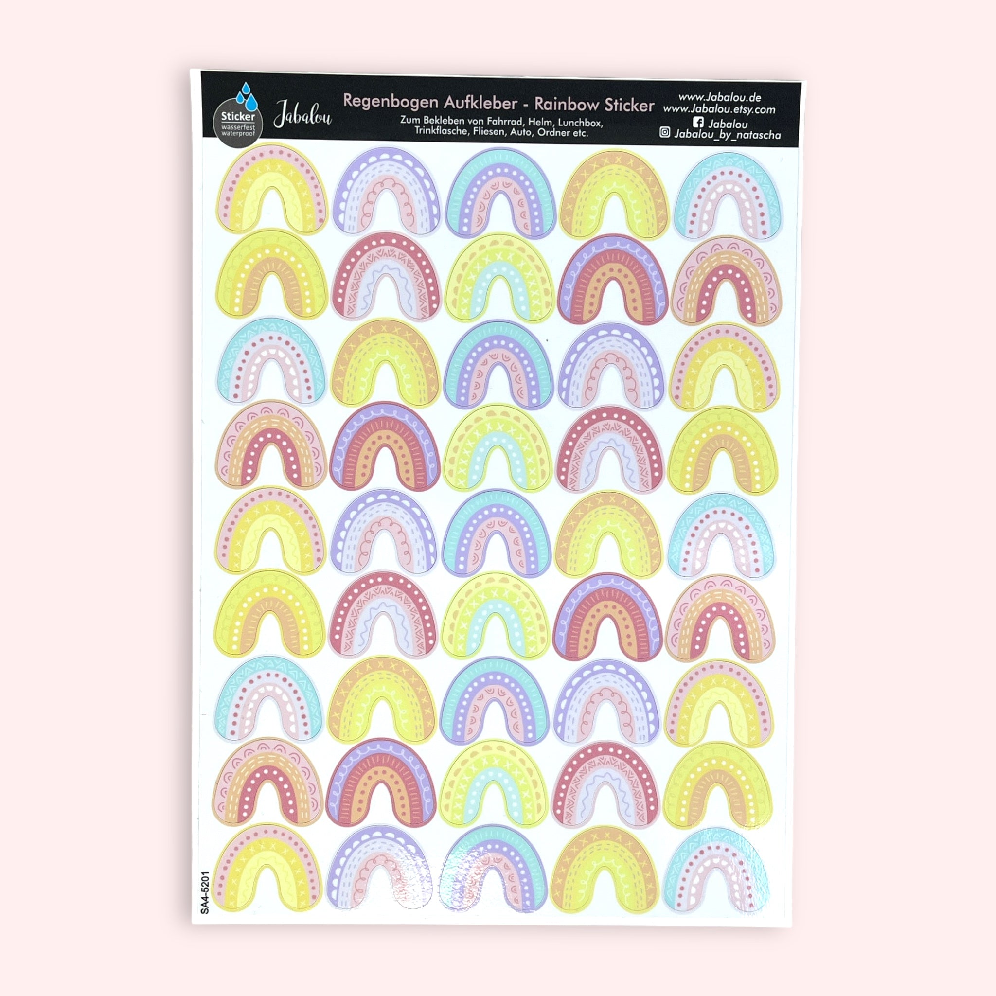 Aufkleber wasserfest Regenbogen MINI