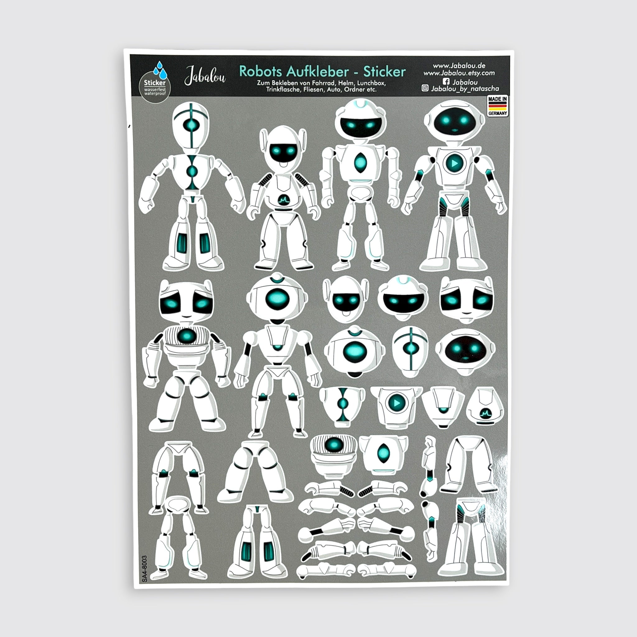 Sticker Roboter wasserfest
