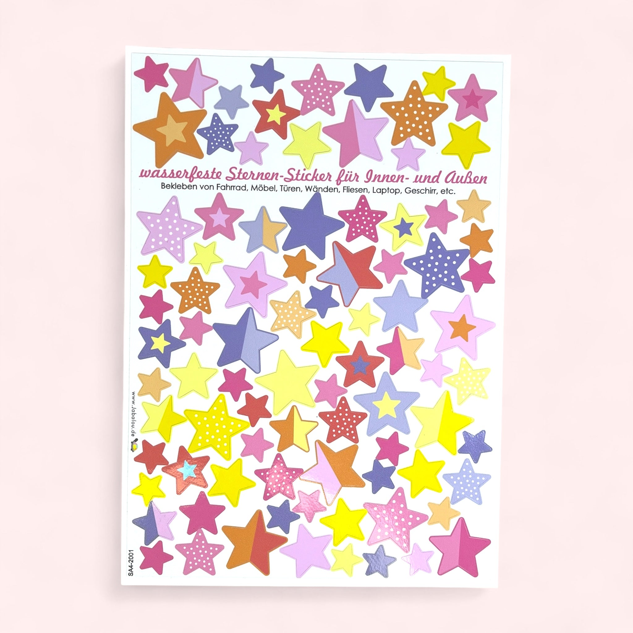 Fahrradaufkleber Sterne Pastell Fahrrad