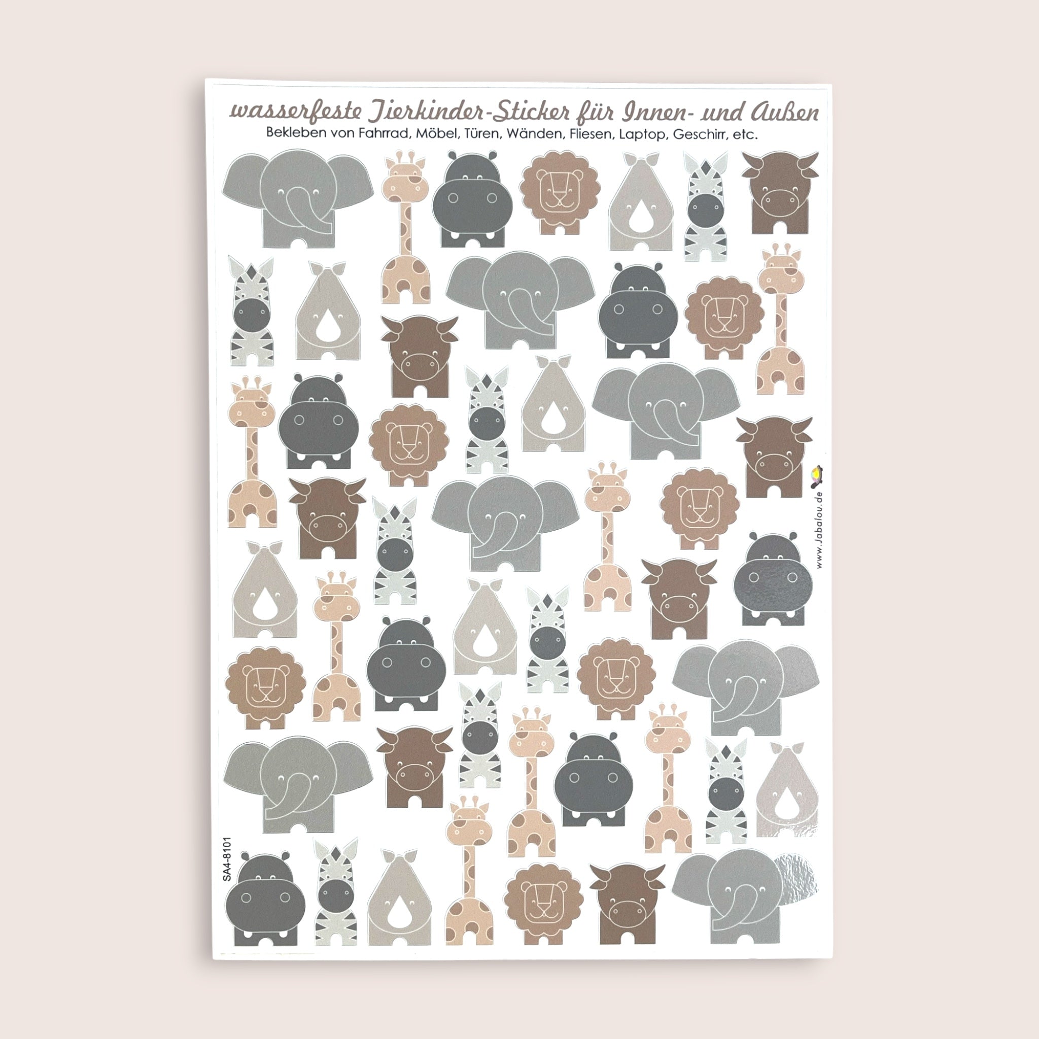 Sticker Tiere wasserfest Aufkleber