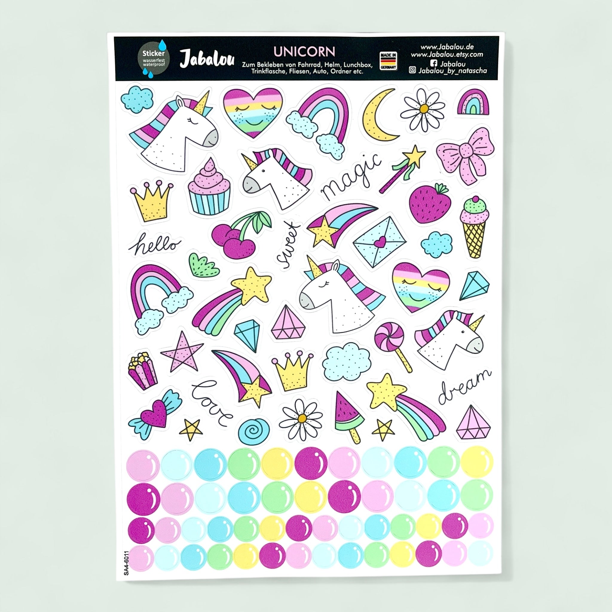Sticker wasserfest Einhorn