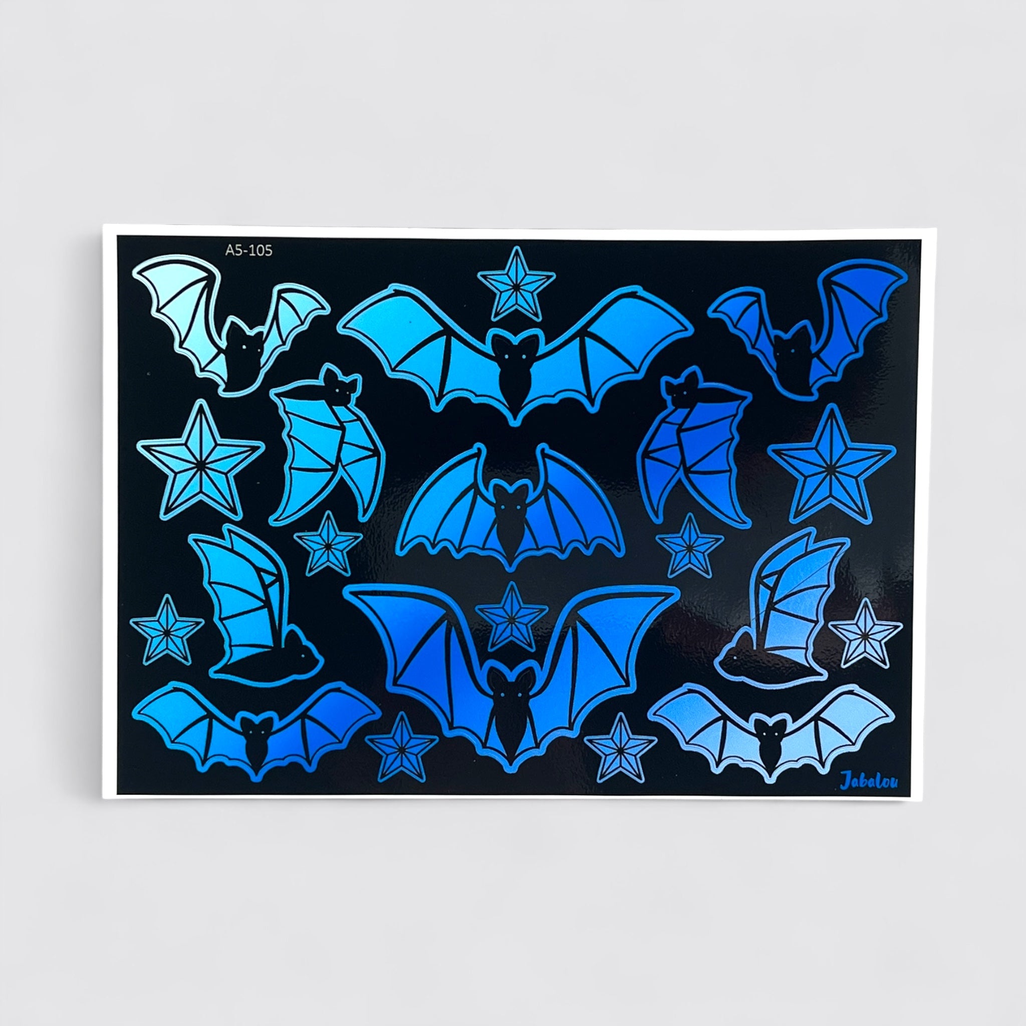 Sticker spülmaschinenfest Fledermaus Blau