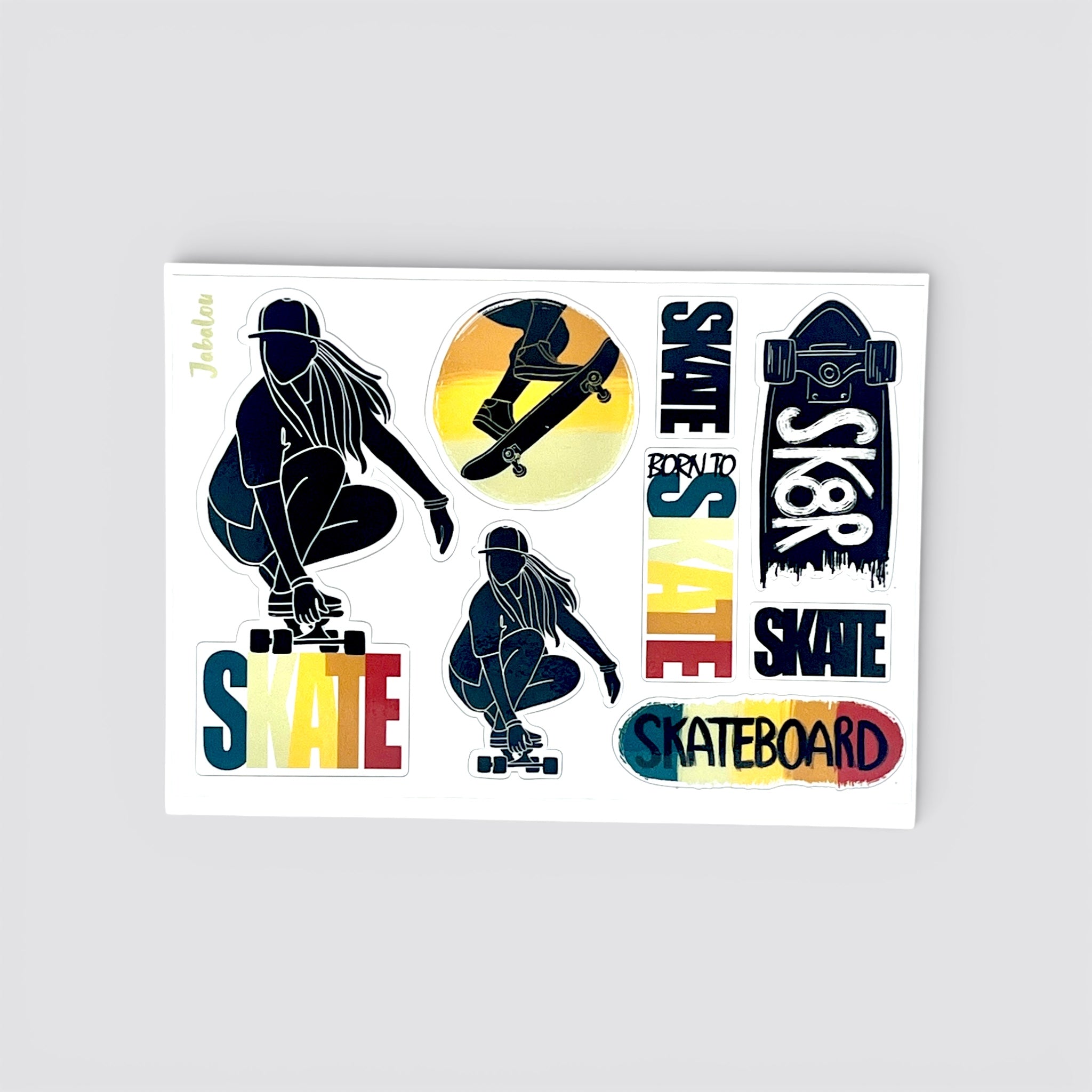 Skatergirl Aufkleber A6 - Sticker Skater - Skate