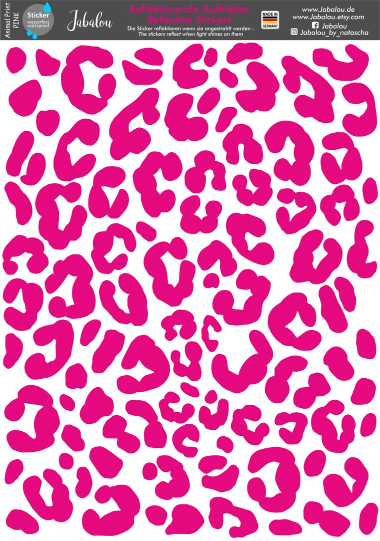 REFLECT Fahrradaufkleber Animal Print PINK