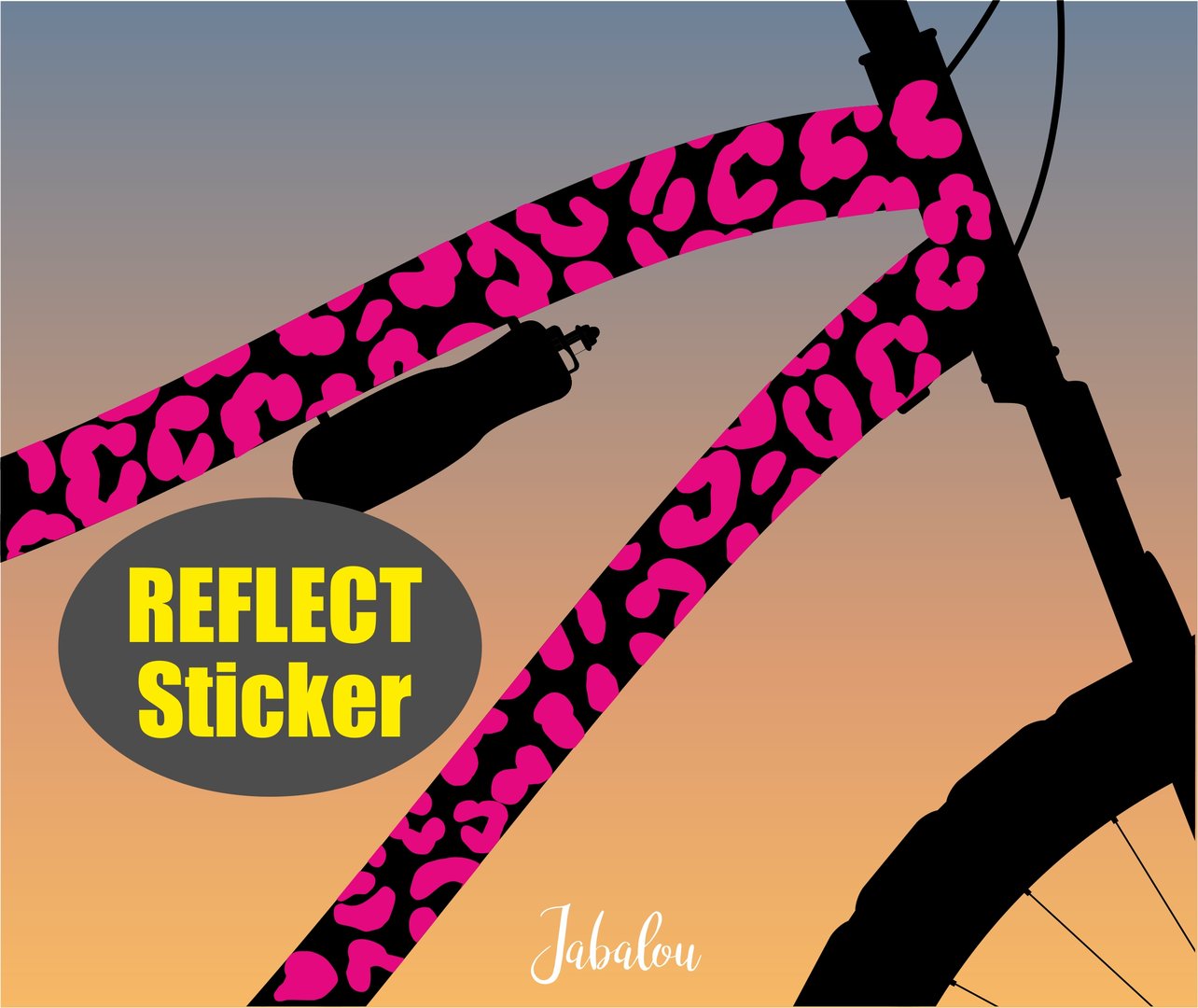 REFLECT Fahrradaufkleber Animal Print PINK