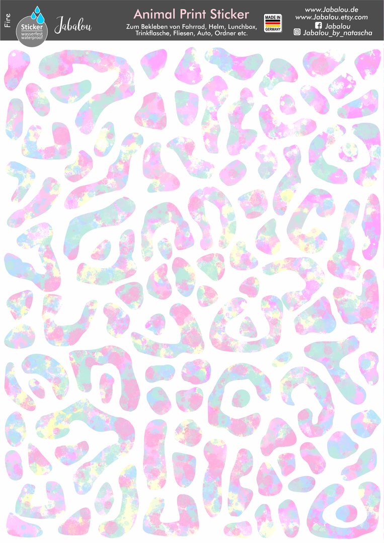 REFLECT Fahrradaufkleber Animal Print Pastell