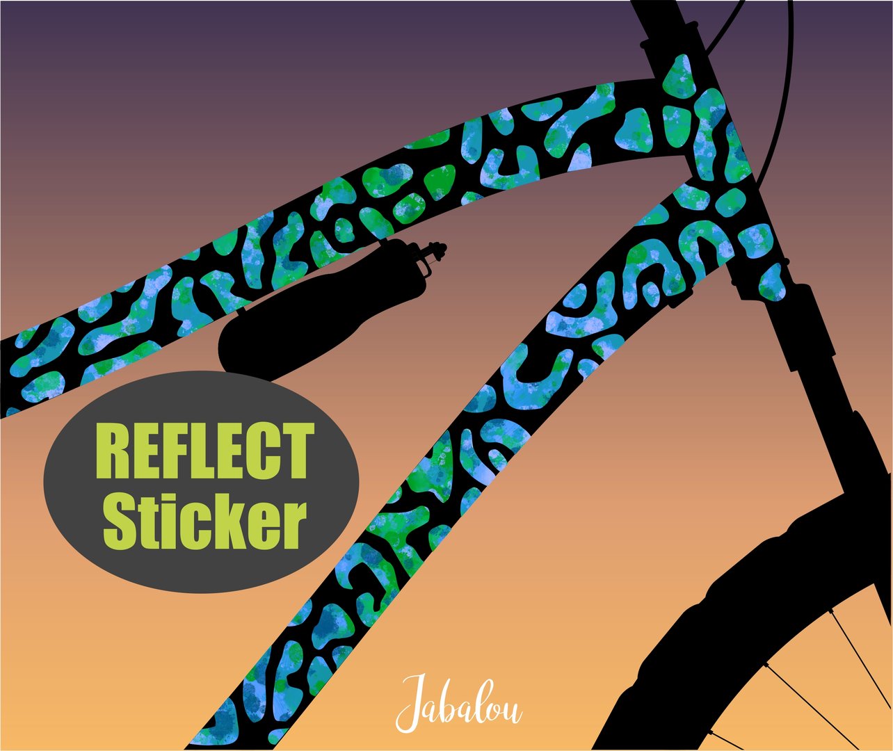 REFLECT Fahrradaufkleber Animal Print sea