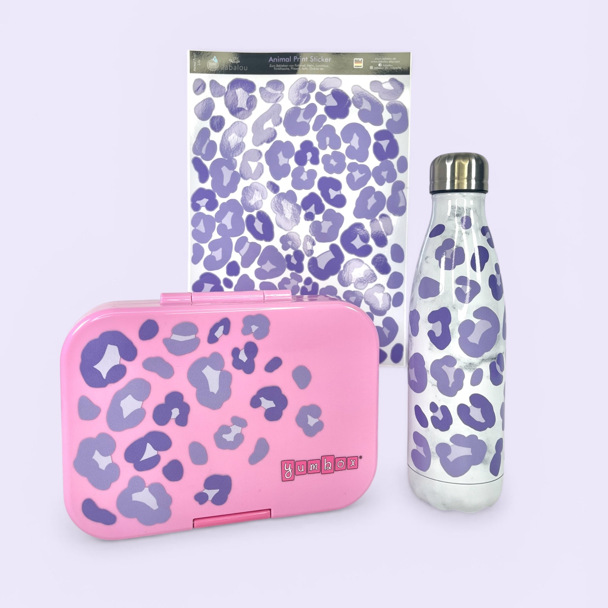 Aufkleber A4 Leopardenmuster LILA - wetter und spülmaschinenfest