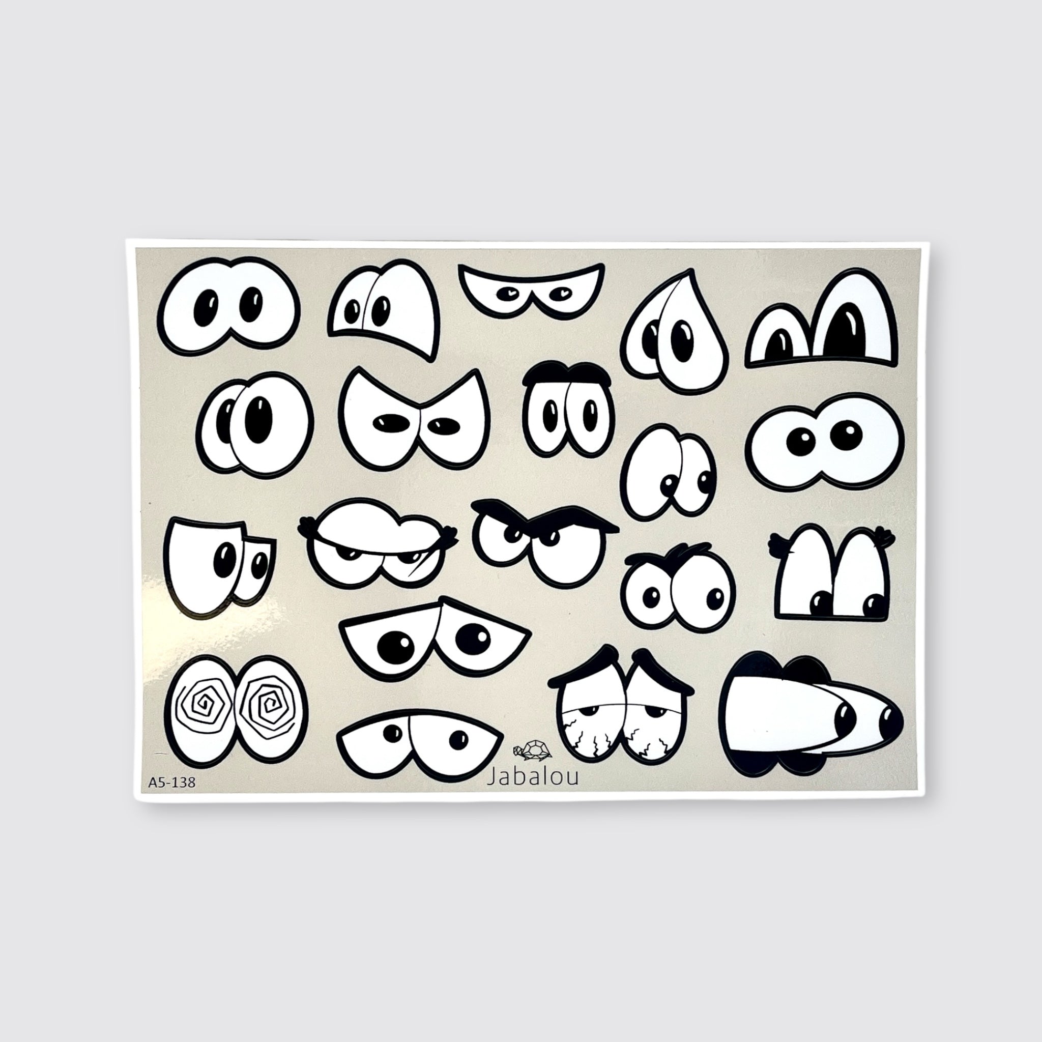 Augensticker in allen Emotionen - A5 Stickerbogen mit lustigen Augen
