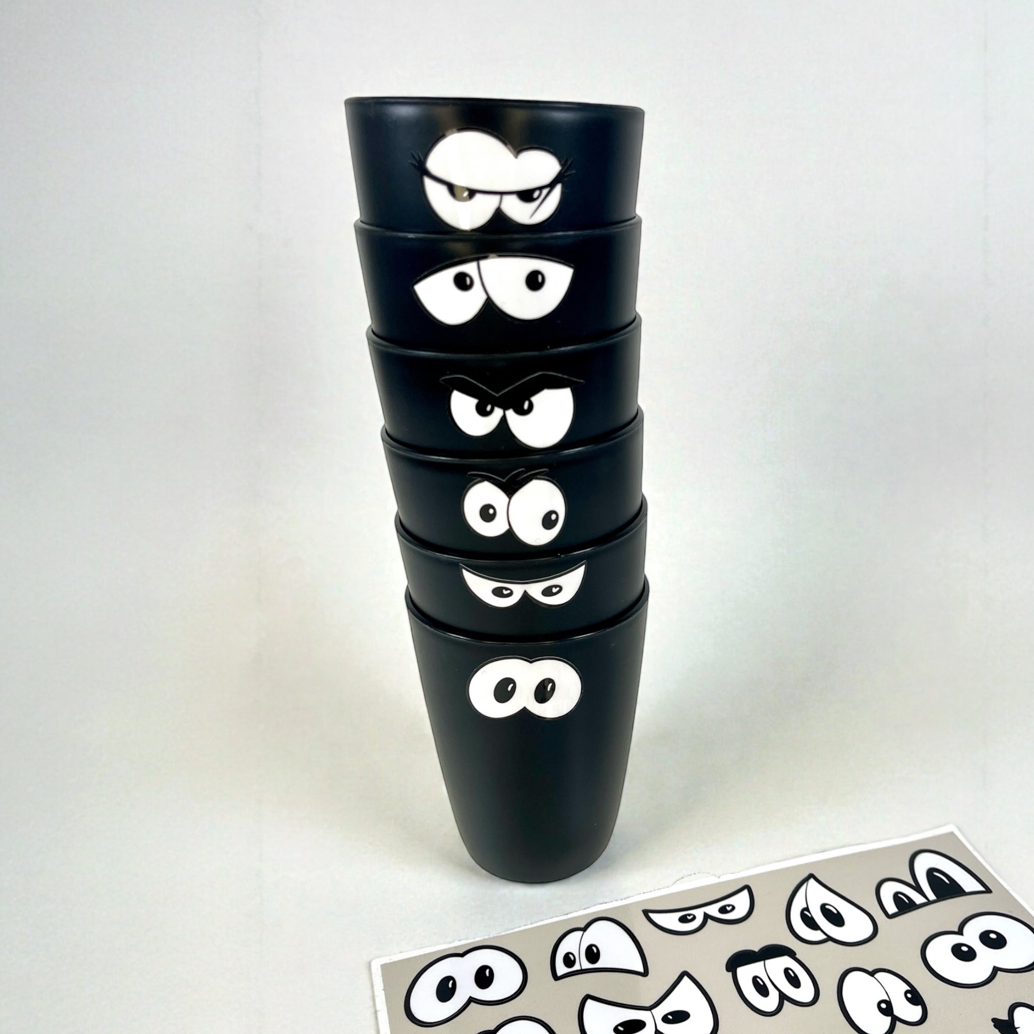 Augensticker in allen Emotionen - für Trinkflasche, Brotdose und Co.