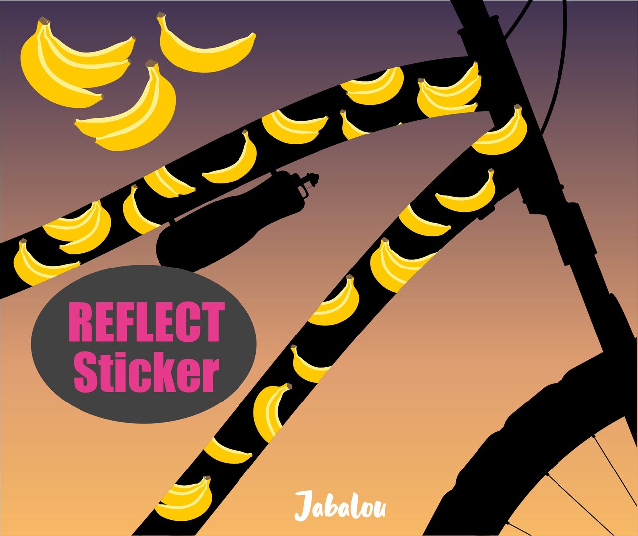 REFLECT Fahrradaufkleber Bananen