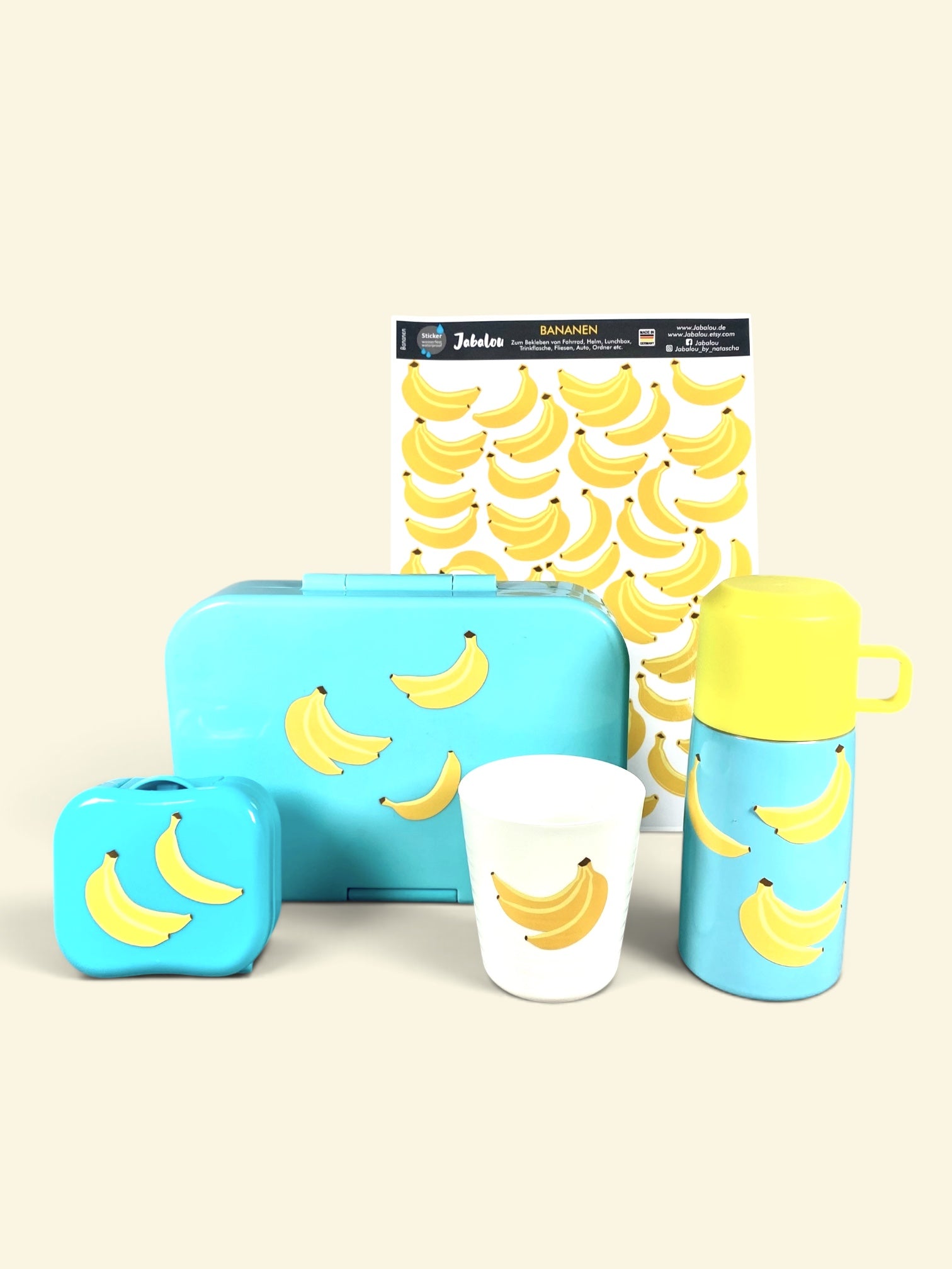 Sticker Bananen wasser- und spülmaschinenfest