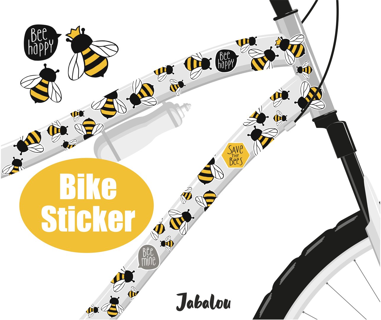 Sticker A4 Bienen - spülmaschinenfest und wetterfest