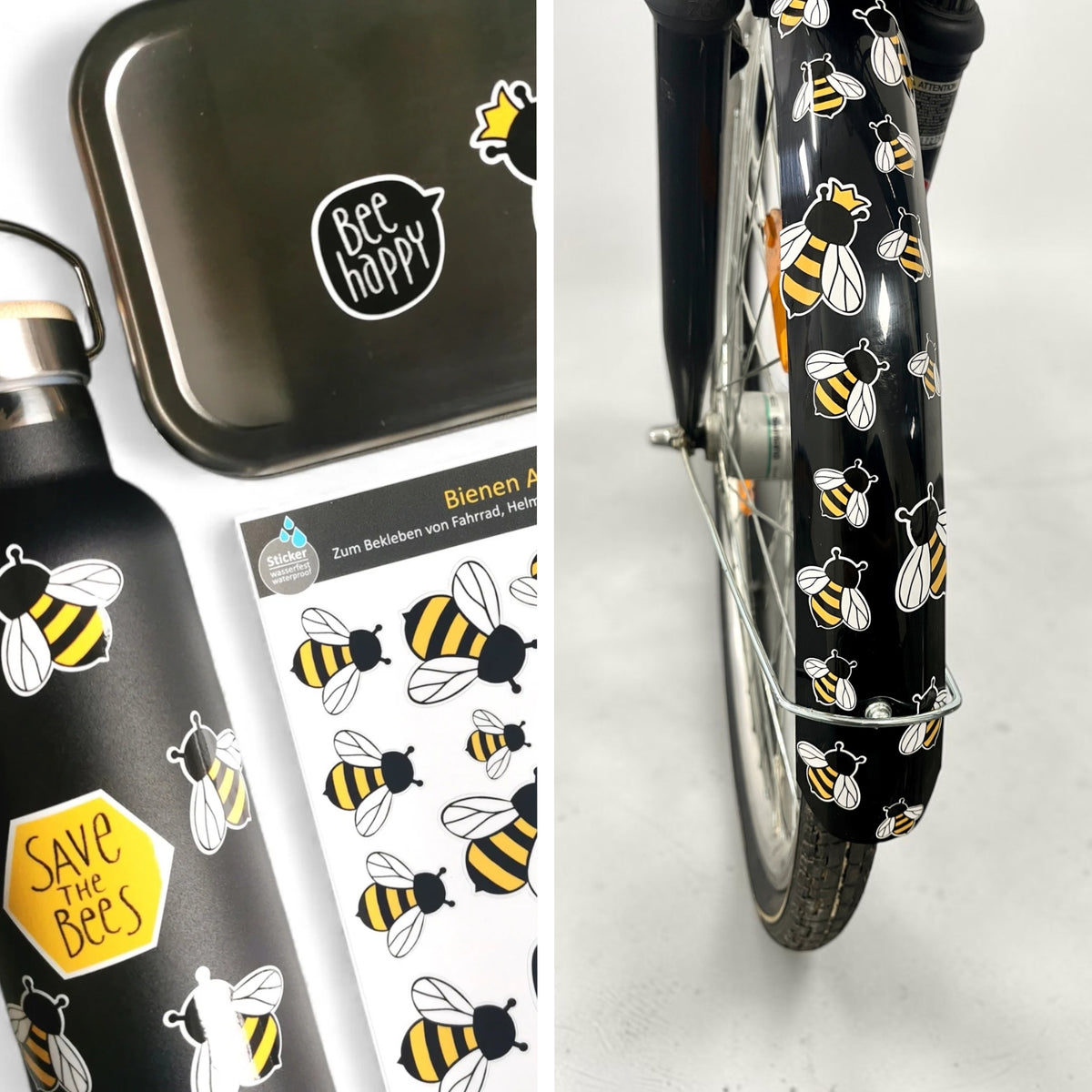 Sticker A4 Bienen - spülmaschinenfest und wetterfest