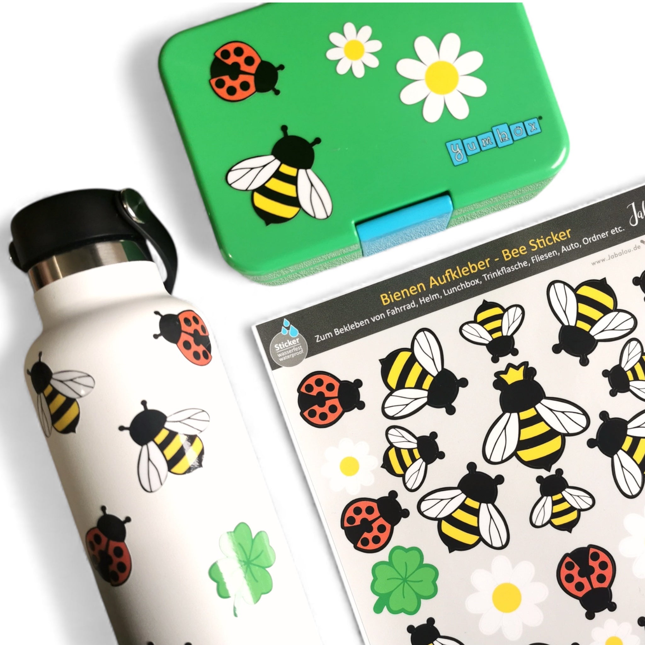 Aufkleber wasserfest Bienen, Marienkäfer