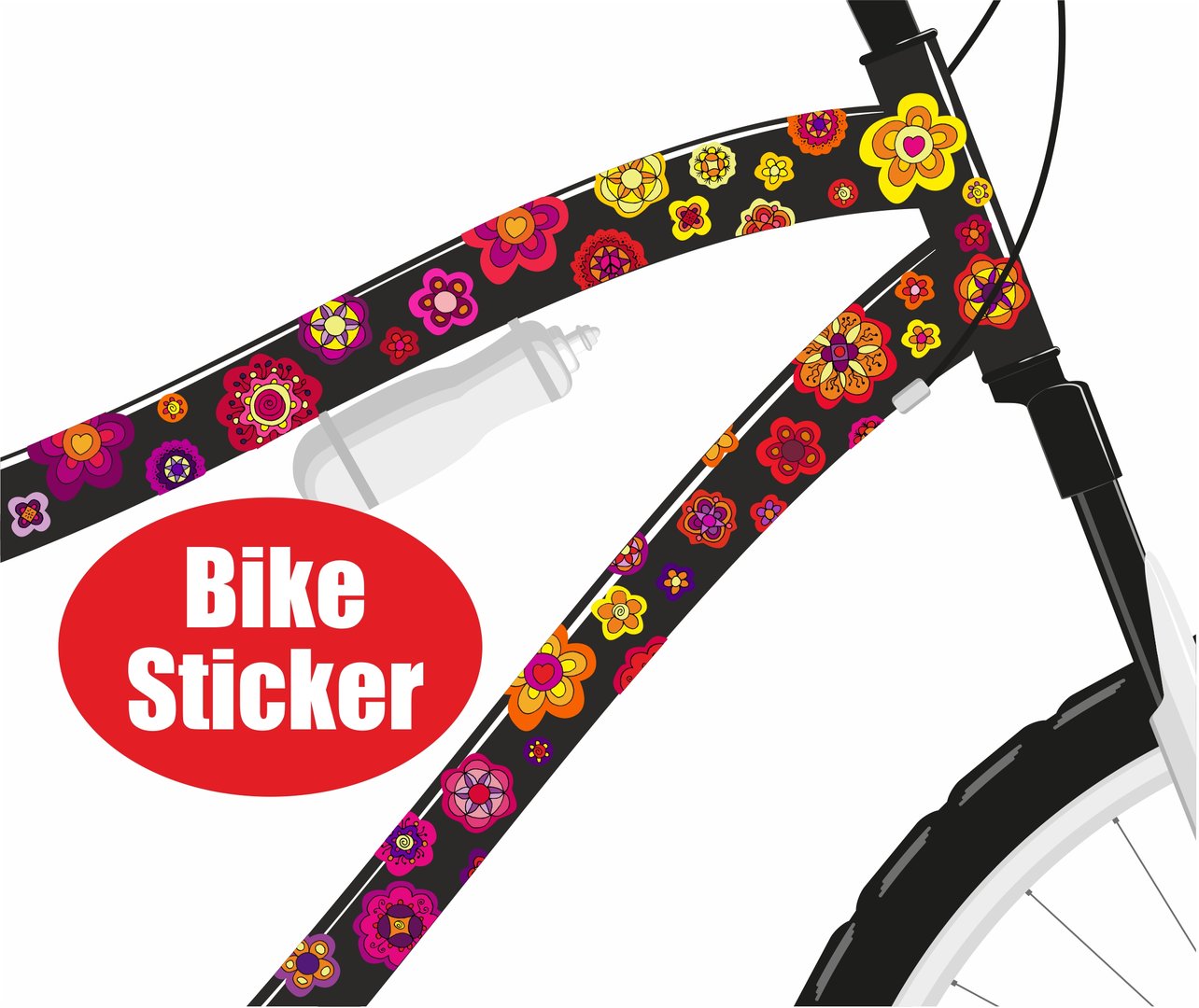 Sticker Blumen rot wasserfest Aufkleber