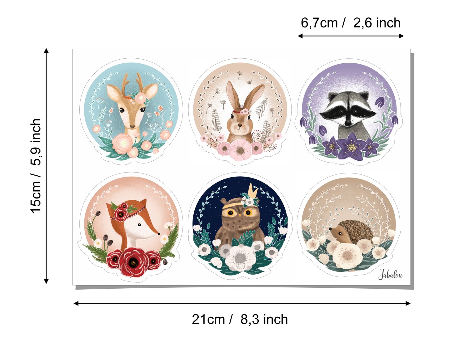 Boho Tiere Aufkleber wasserfest Sticker A5