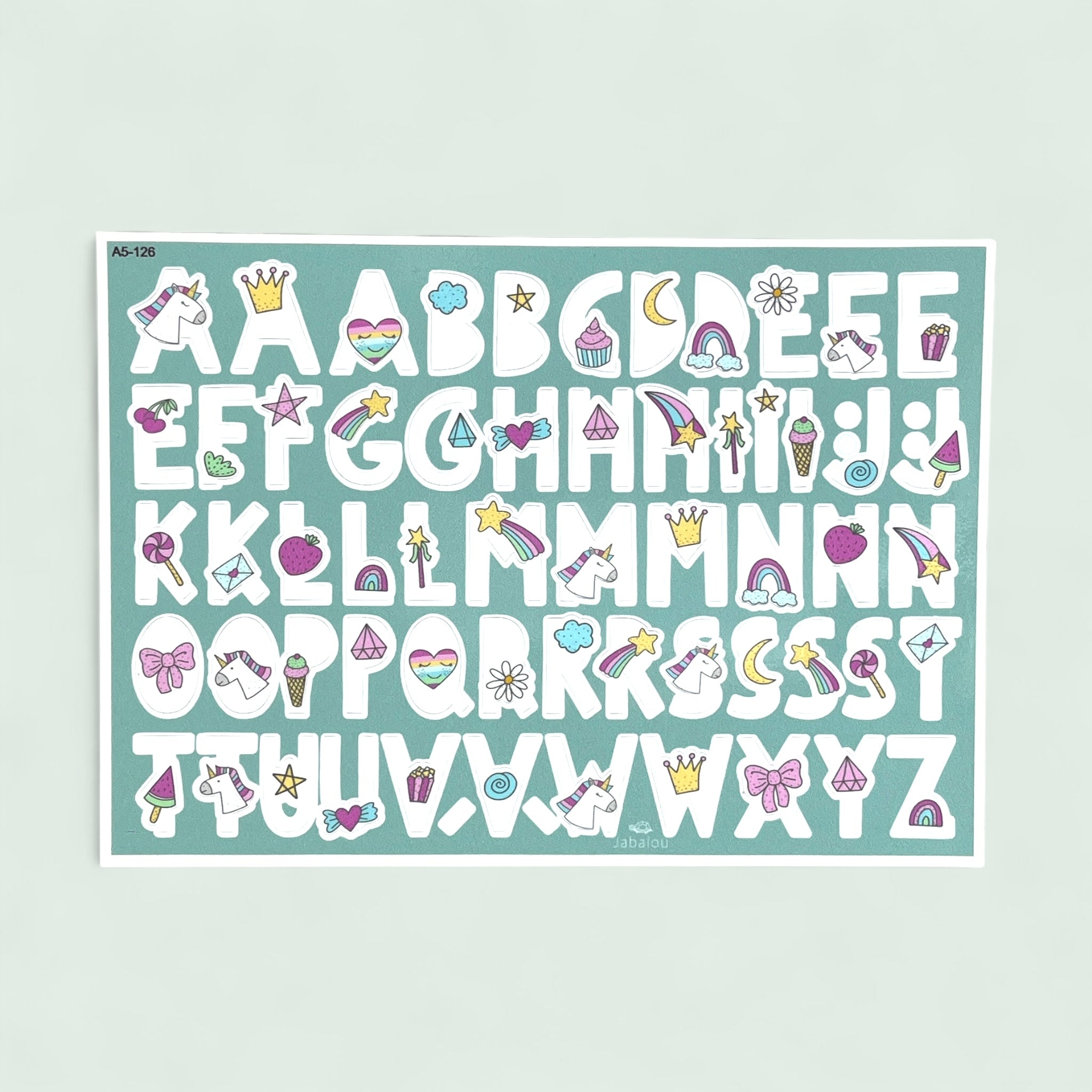 Buchstaben Sticker EINHORN weiß spülmaschinenfest – Brotdosen & Trinkflaschen personalisieren