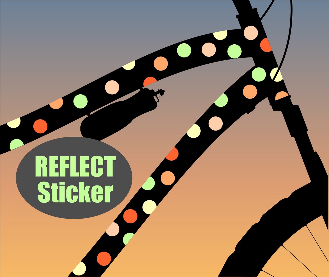 REFLECT Fahrradaufkleber Confetti MELON