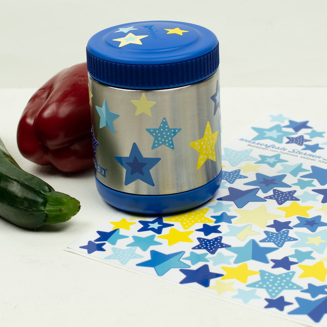 Sticker Sterne blau gelb wasserfest Aufkleber