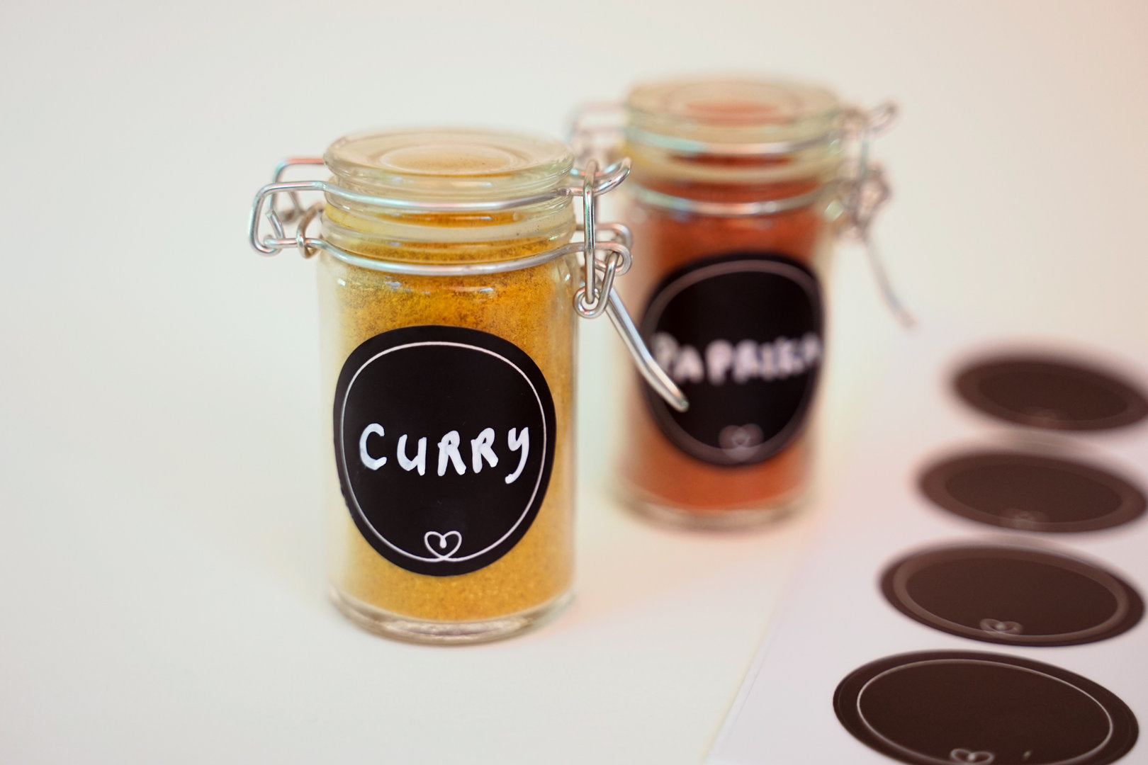 Tafeletiketten, Herzen klein Gewürzetiketten