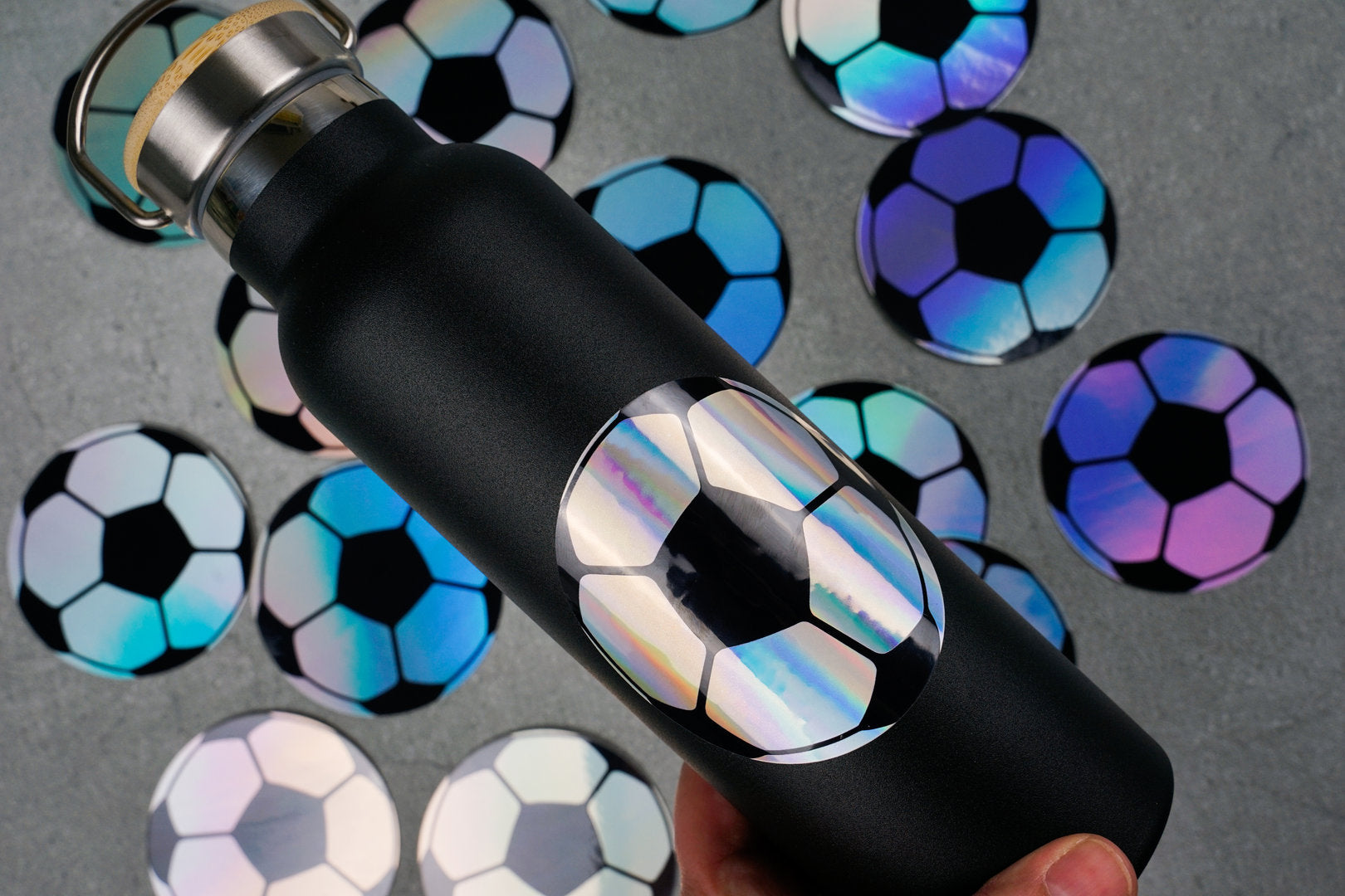 Holographic Fußball Sticker wasserfest