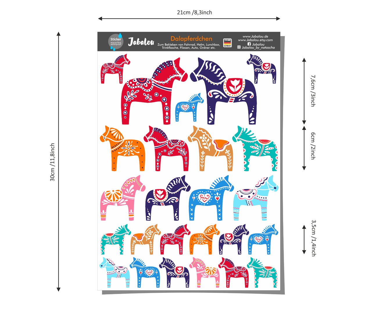Sticker wasserfest Dala Dalapferd