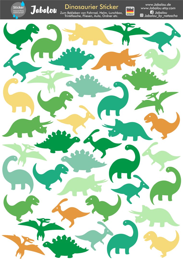 REFLECT Fahrradaufkleber Dinosaurier