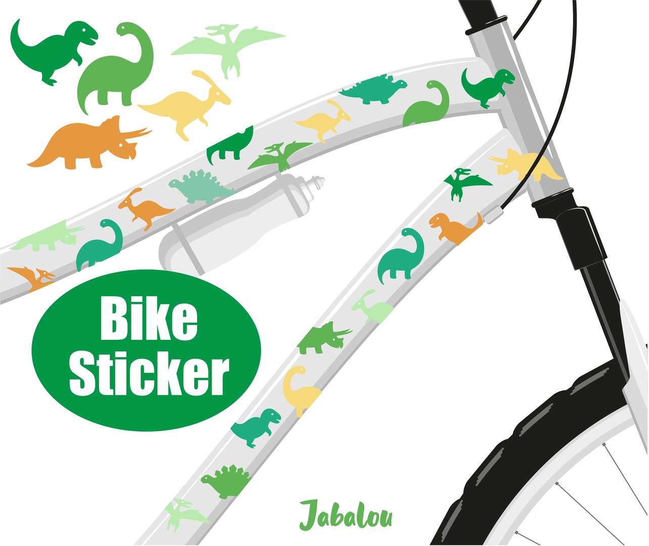 REFLECT Fahrradaufkleber Dinosaurier