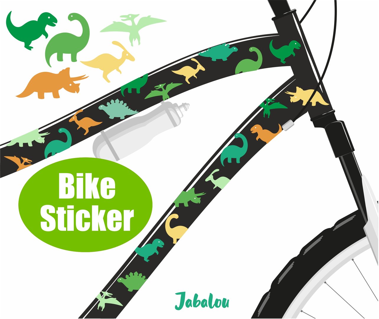 REFLECT Fahrradaufkleber Dinosaurier