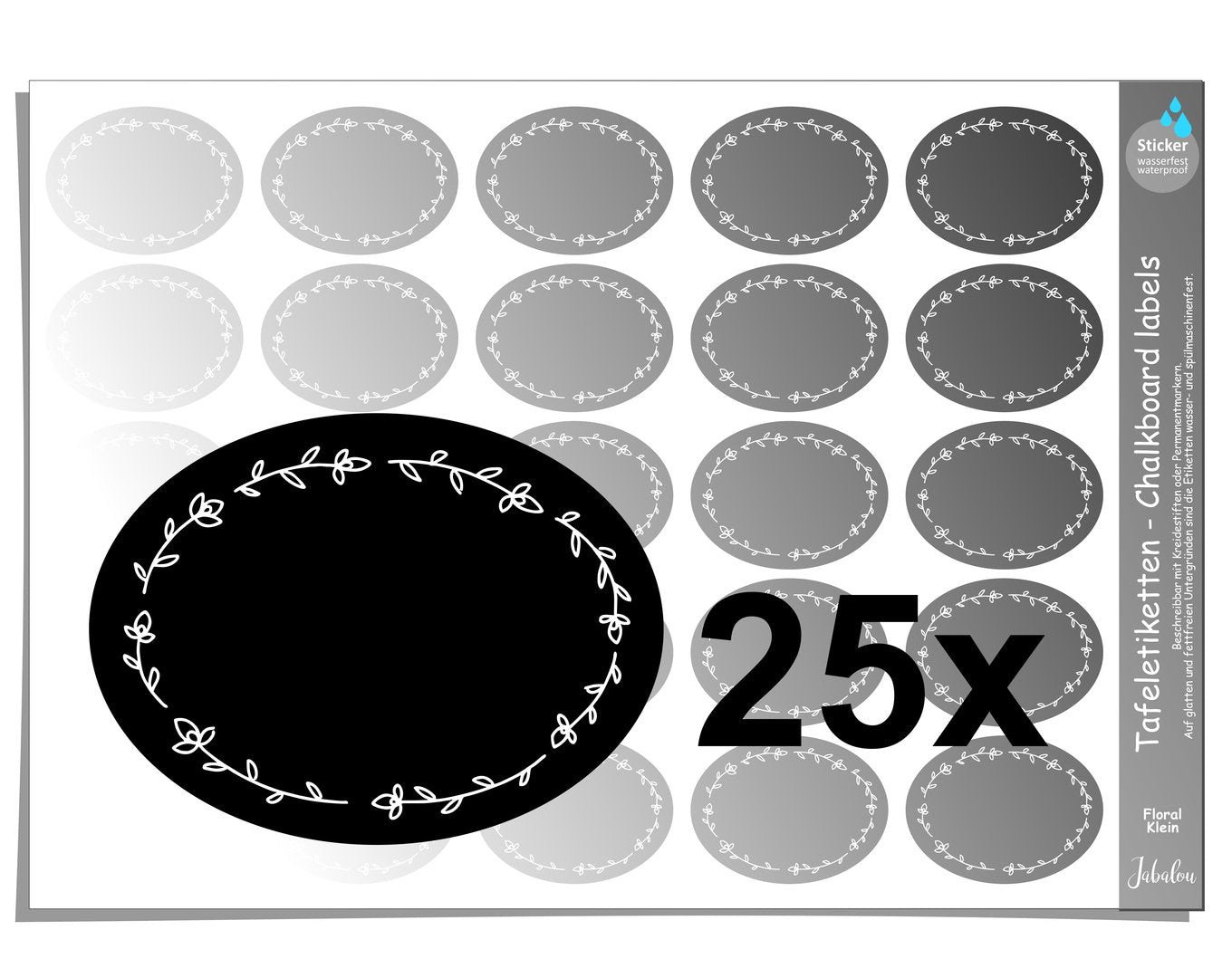 Tafeletiketten, Floral klein Gewürzetiketten