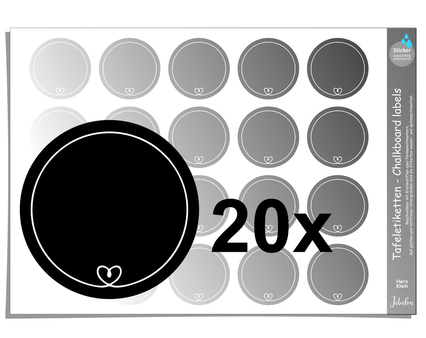 Tafeletiketten, Herzen klein Gewürzetiketten