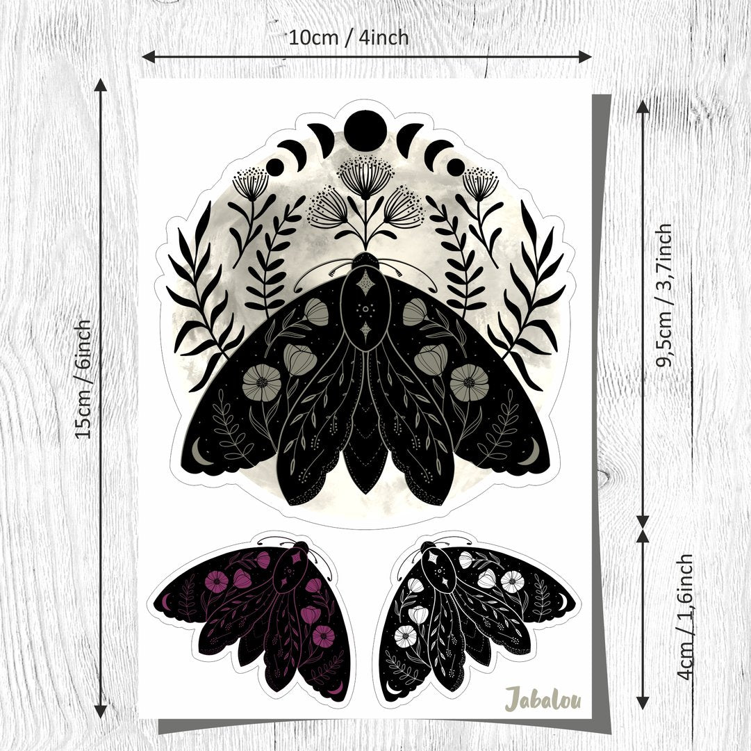 Nachtfalter Gothic Sticker wasserfest