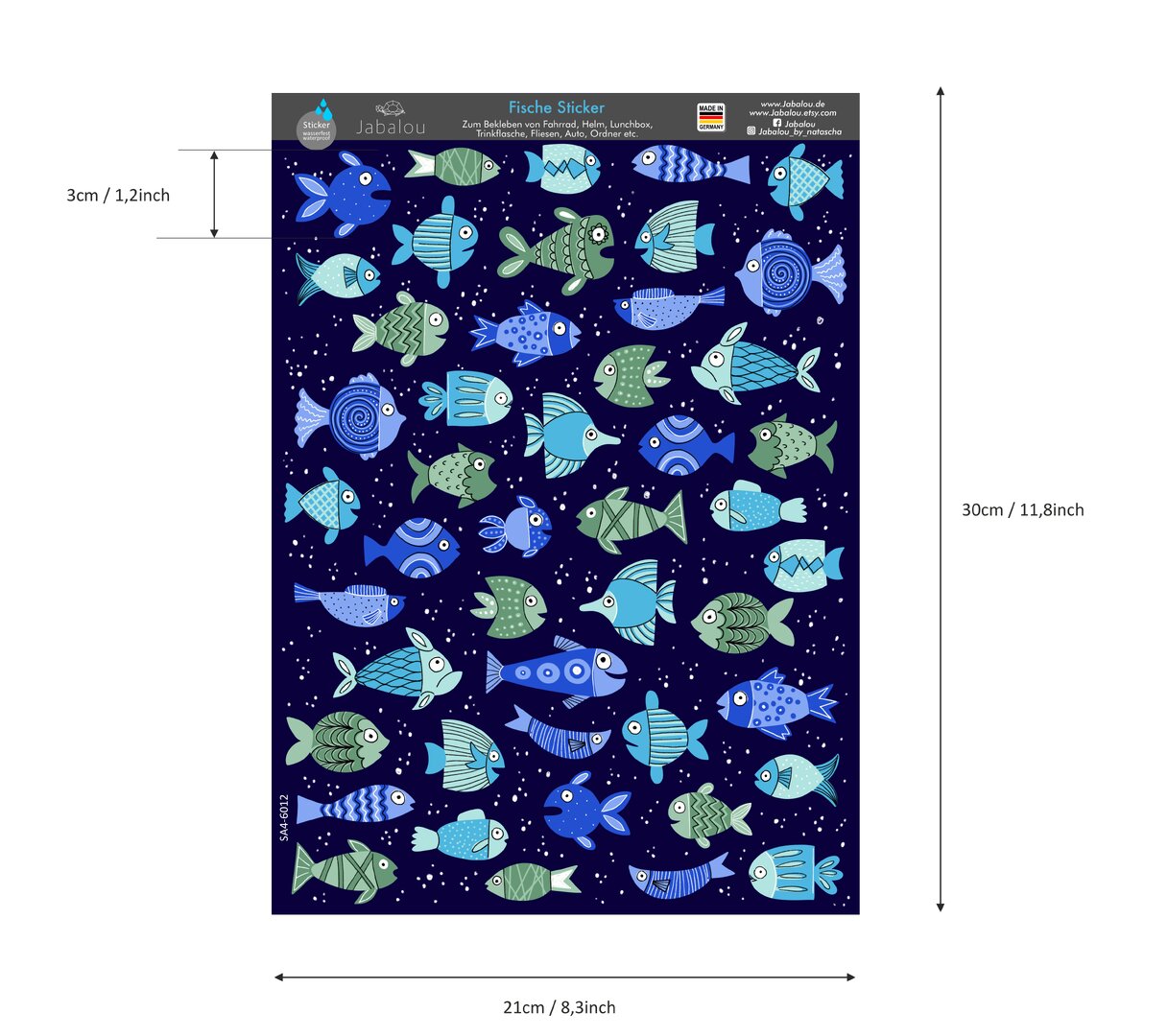 Fahrradsticker Fische - Bikesticker, Aufkleber fürs Fahrrad