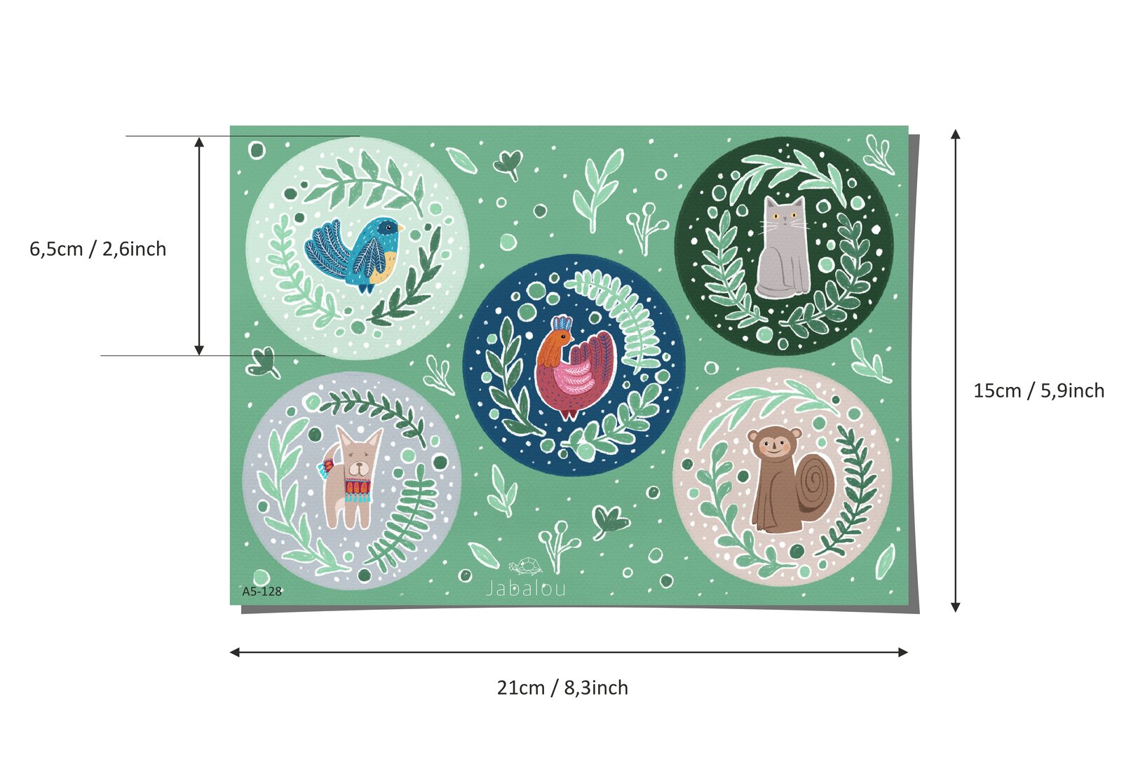 Tiere von Frida Kahlo spülmaschinenfeste Aufkleber für Lunchbox und Trinkflasche