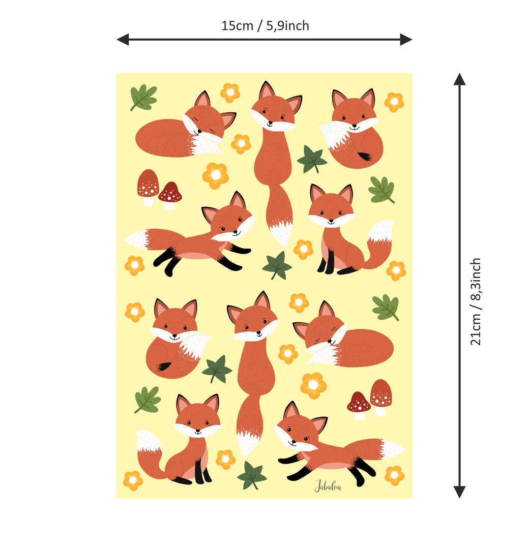 Sticker Füchse wasserfest Aufkleber