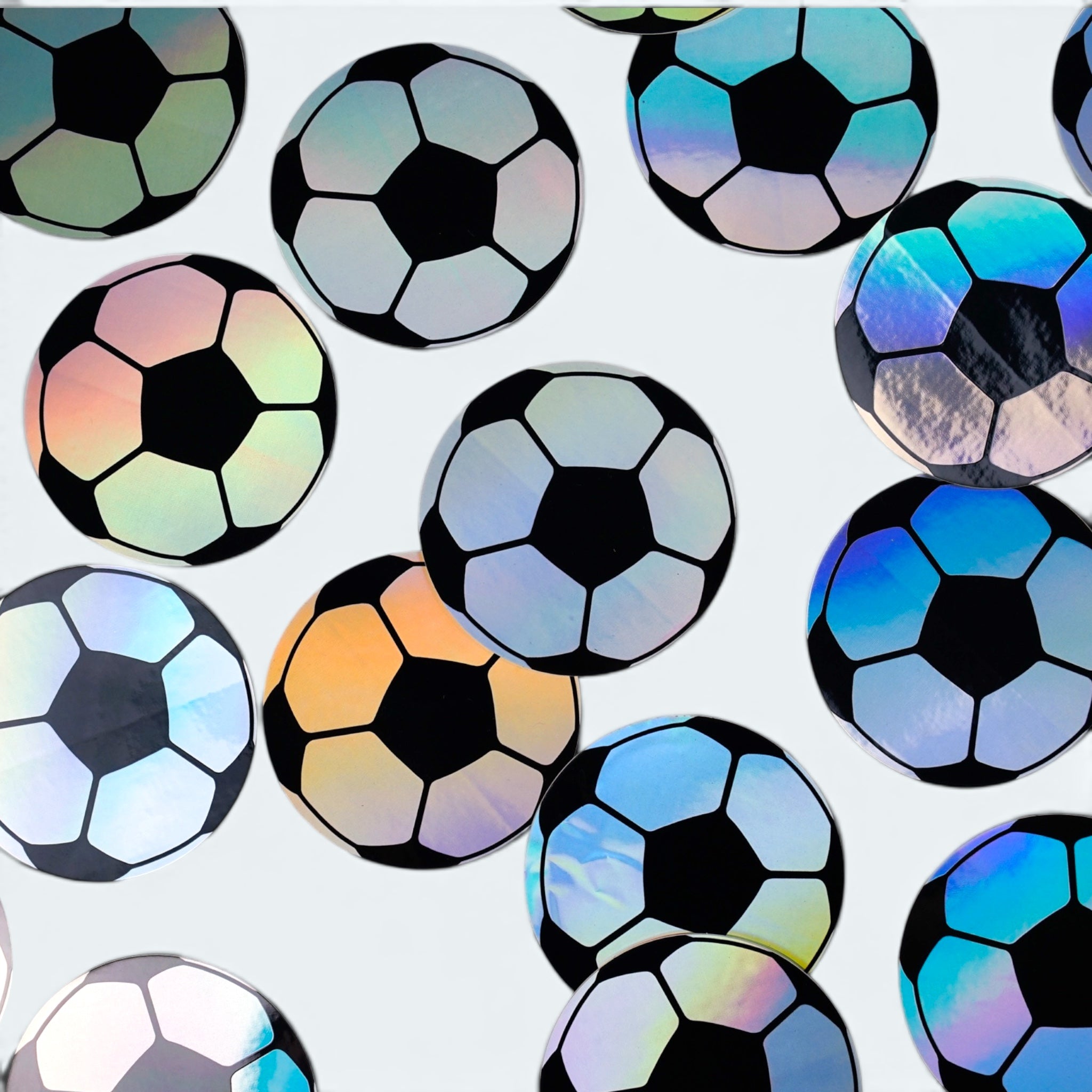 Holographic Fußball Sticker spülmaschinenfest für Trinkflasche und Lunchbox