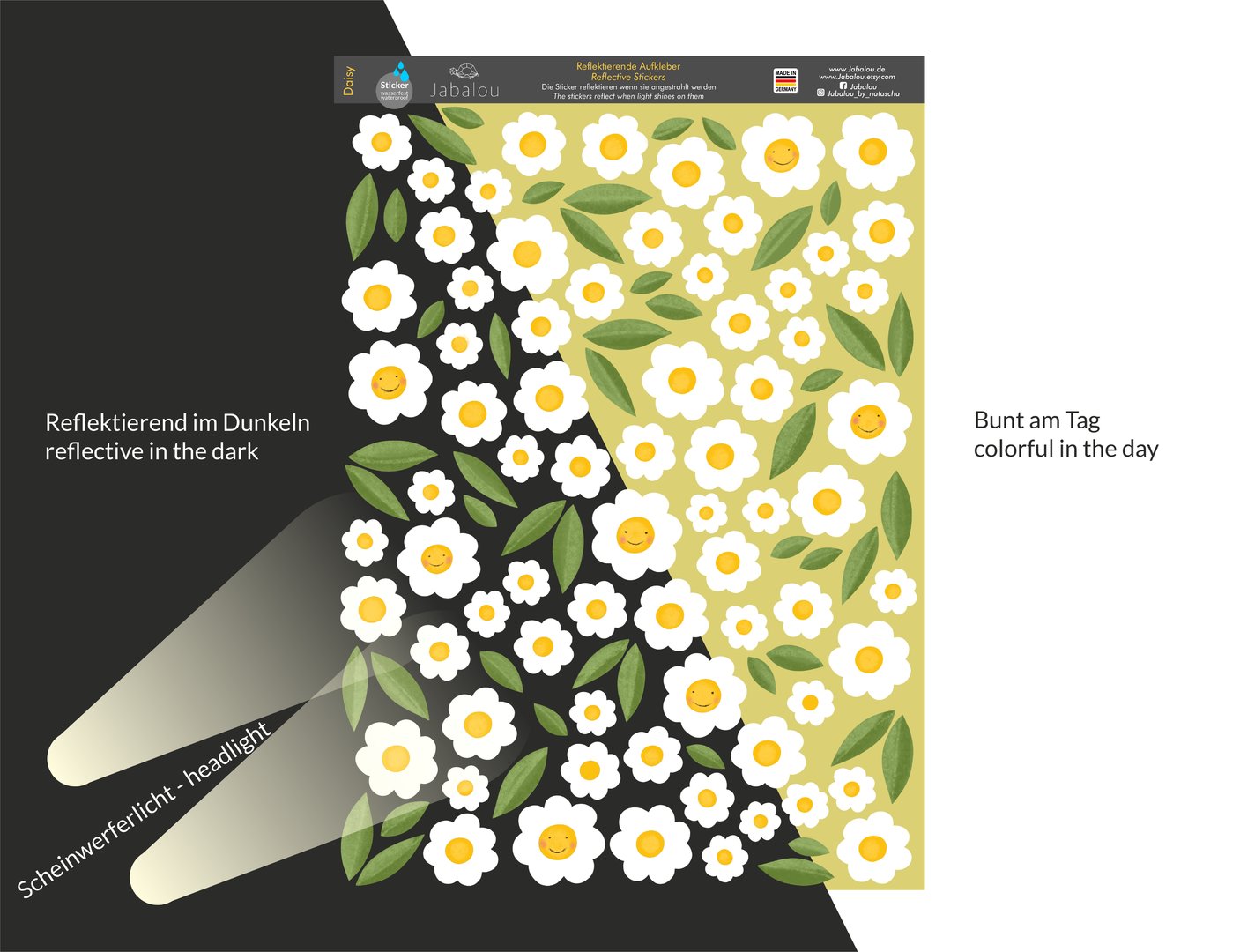 REFLECT Fahrradaufkleber Gänseblumen - Margeriten