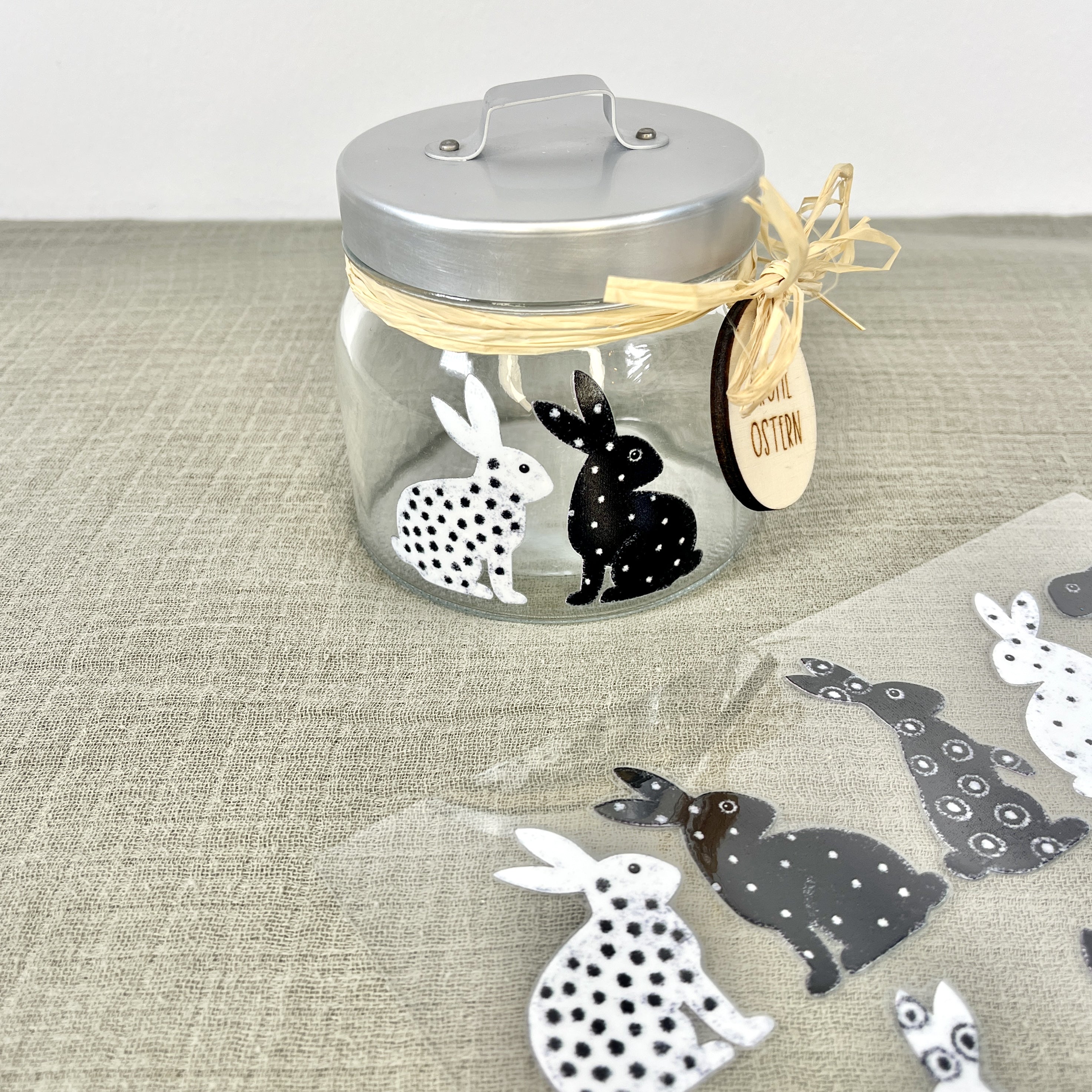 Rub on Hasen Sticker A5 randlos