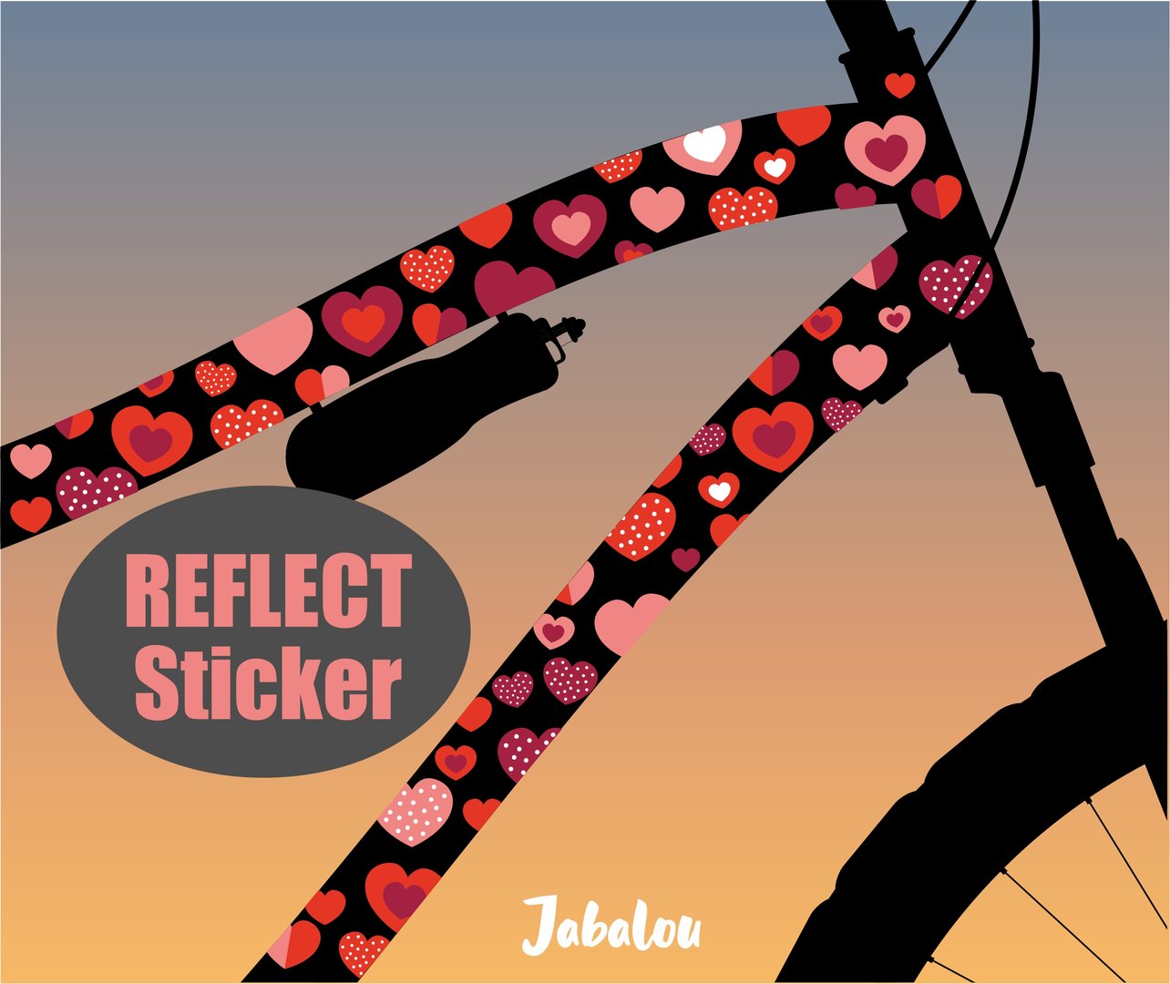 REFLECT Fahrradaufkleber Herzen Rubby