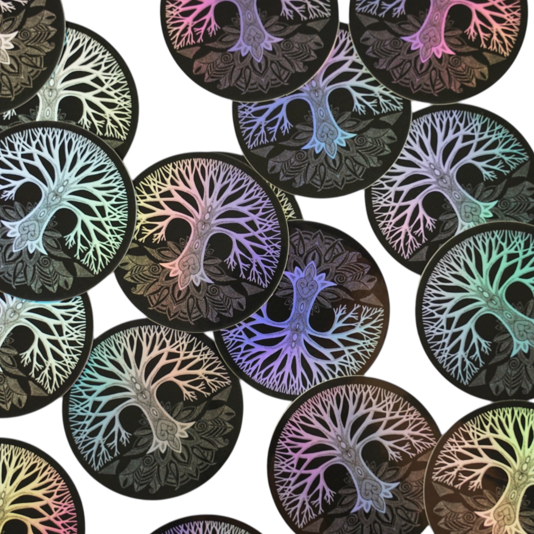 Holographic Lebensbaum Sticker wasserfest