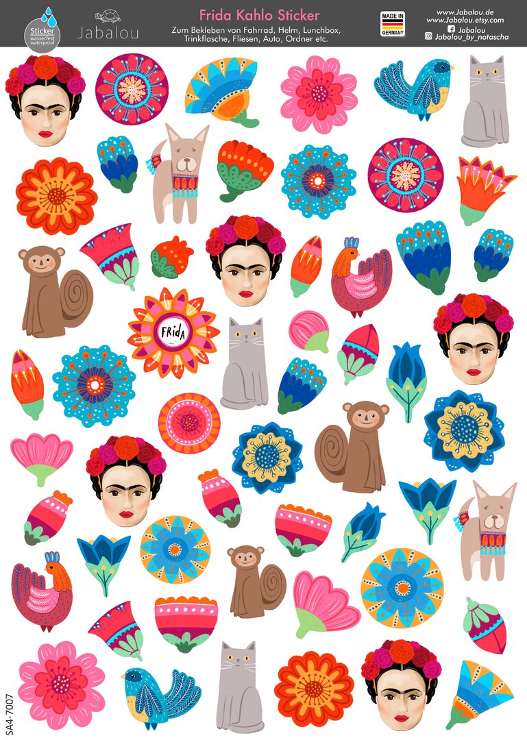 Frida Kahlo Fahrradsticker